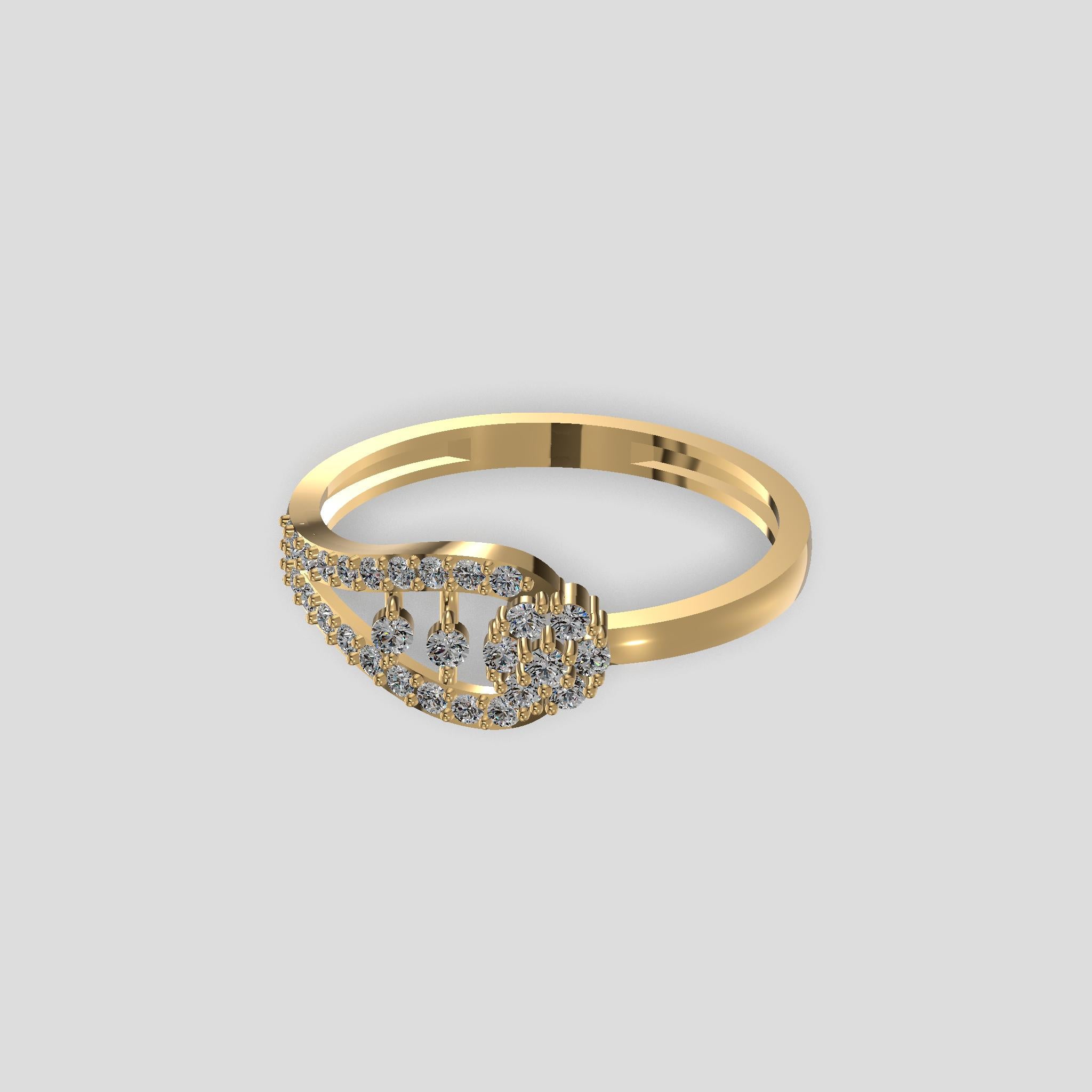 Teardrop Radiance Diamond Ring Gold