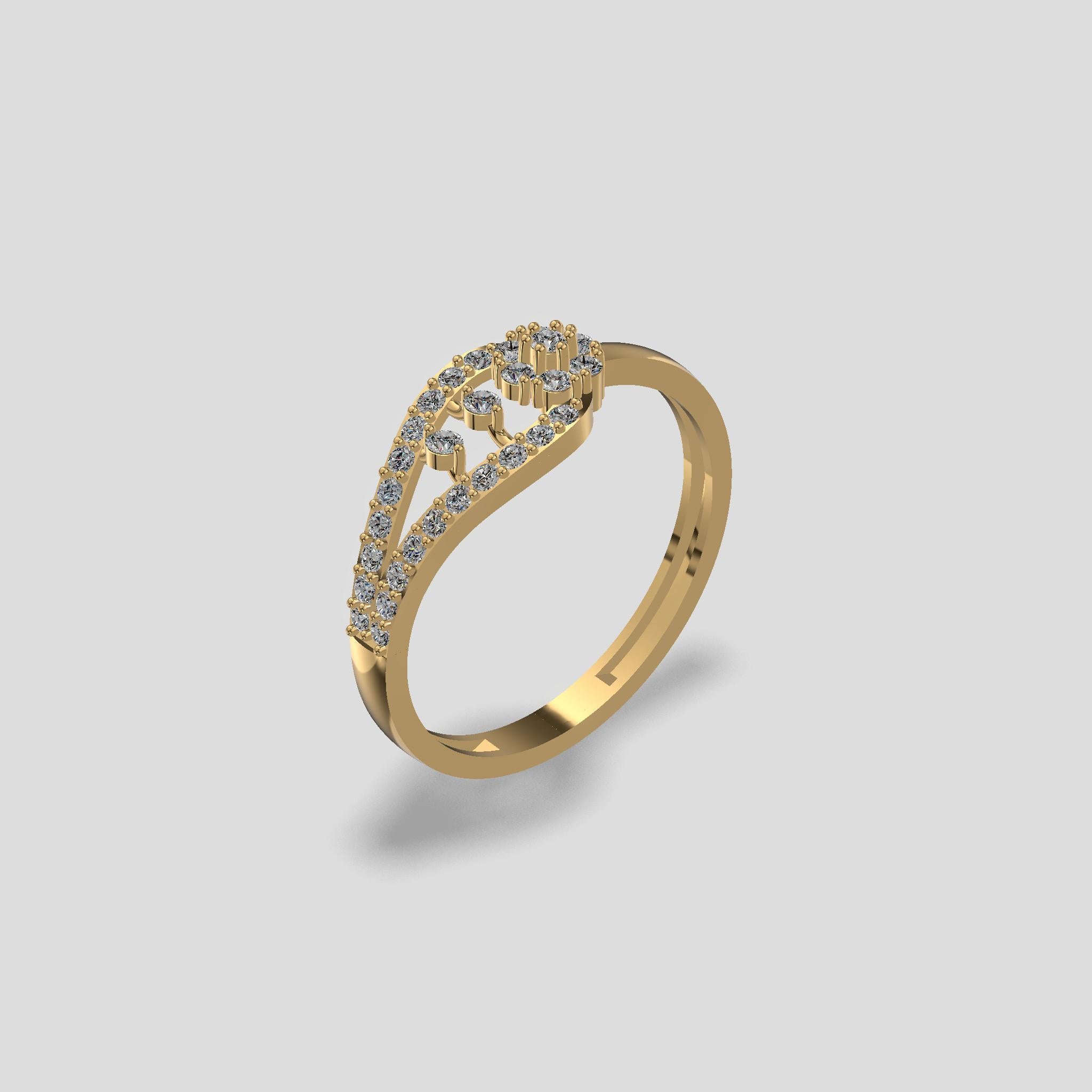 Teardrop Radiance Diamond Ring Gold