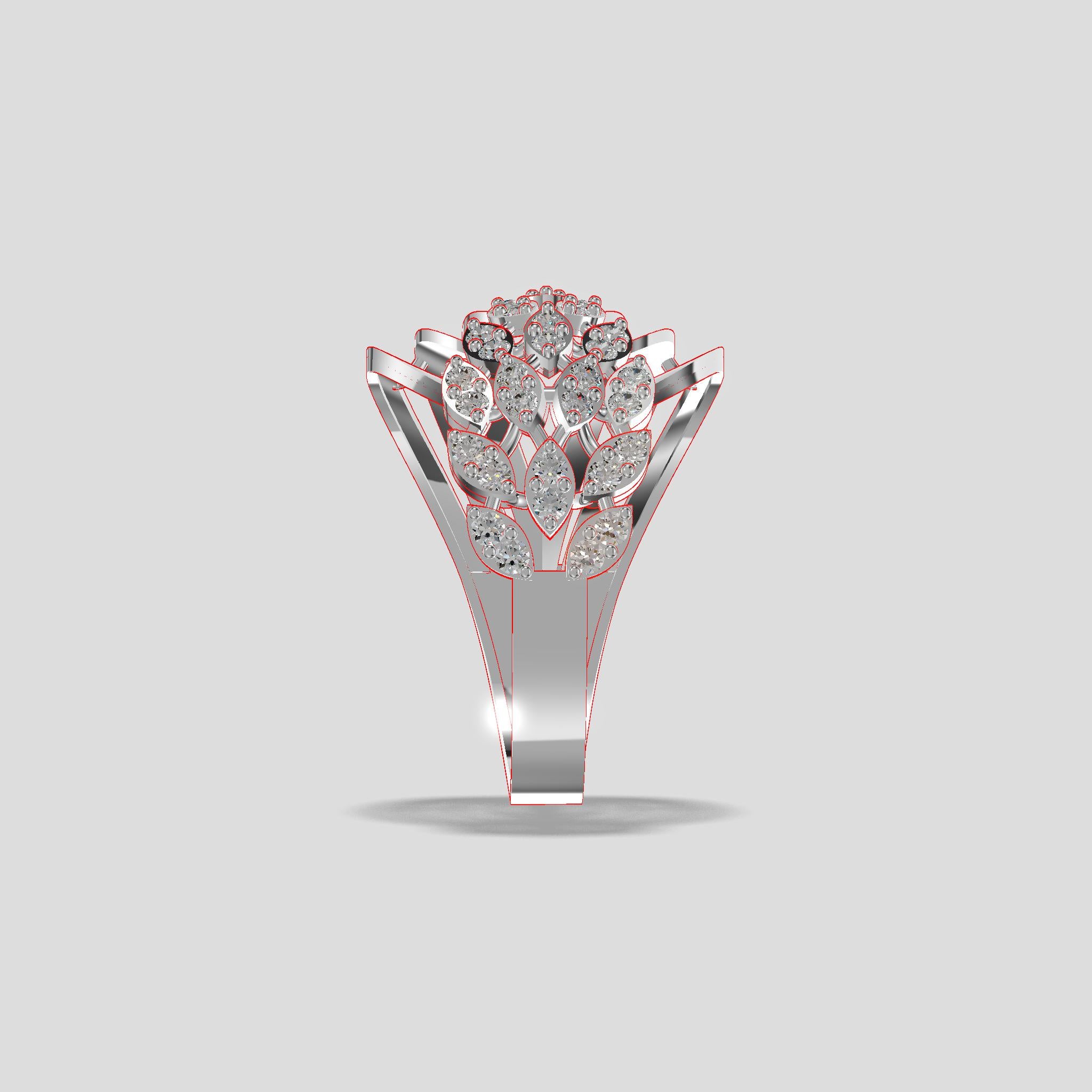 Radiant Blossom Diamond Cluster Ring Gold