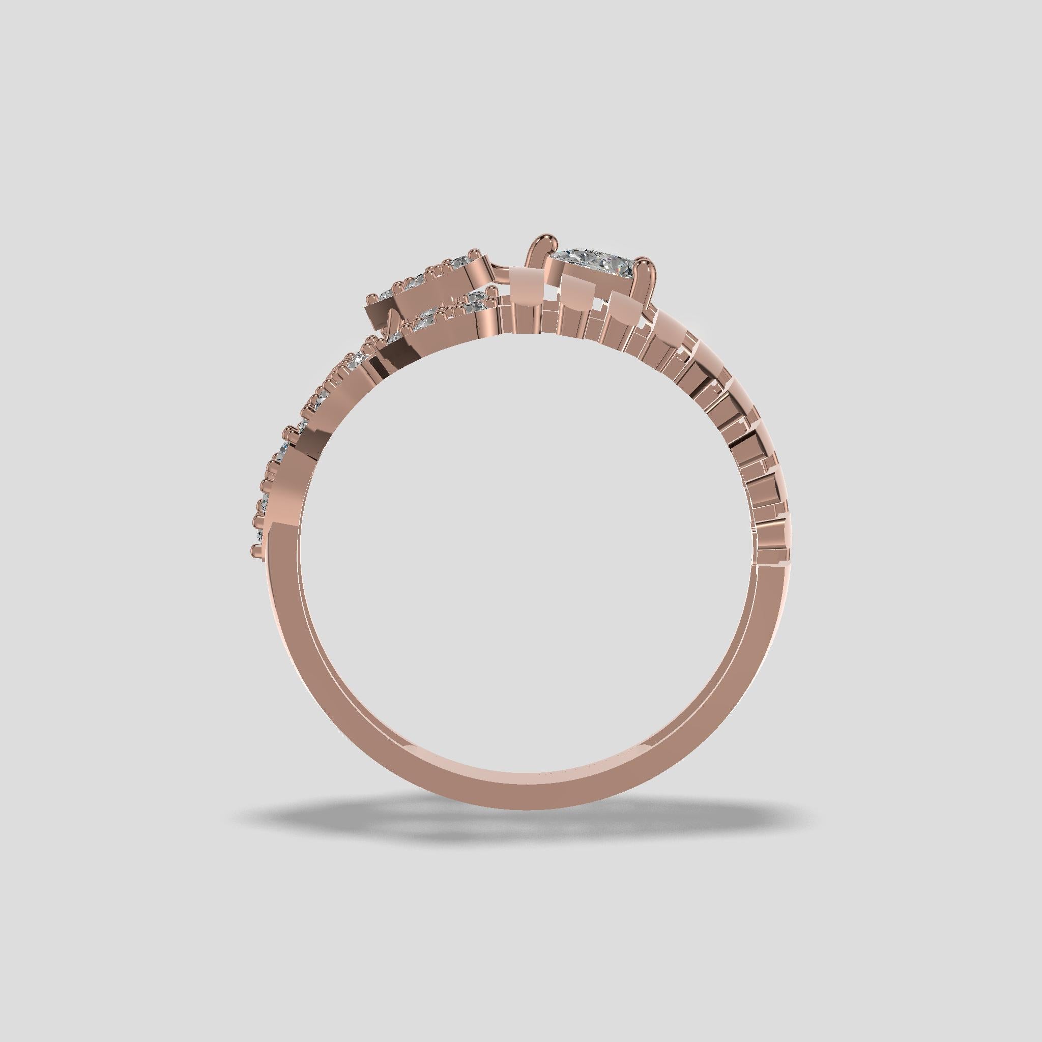 Elegance Radiance Diamond Floral Ring Gold