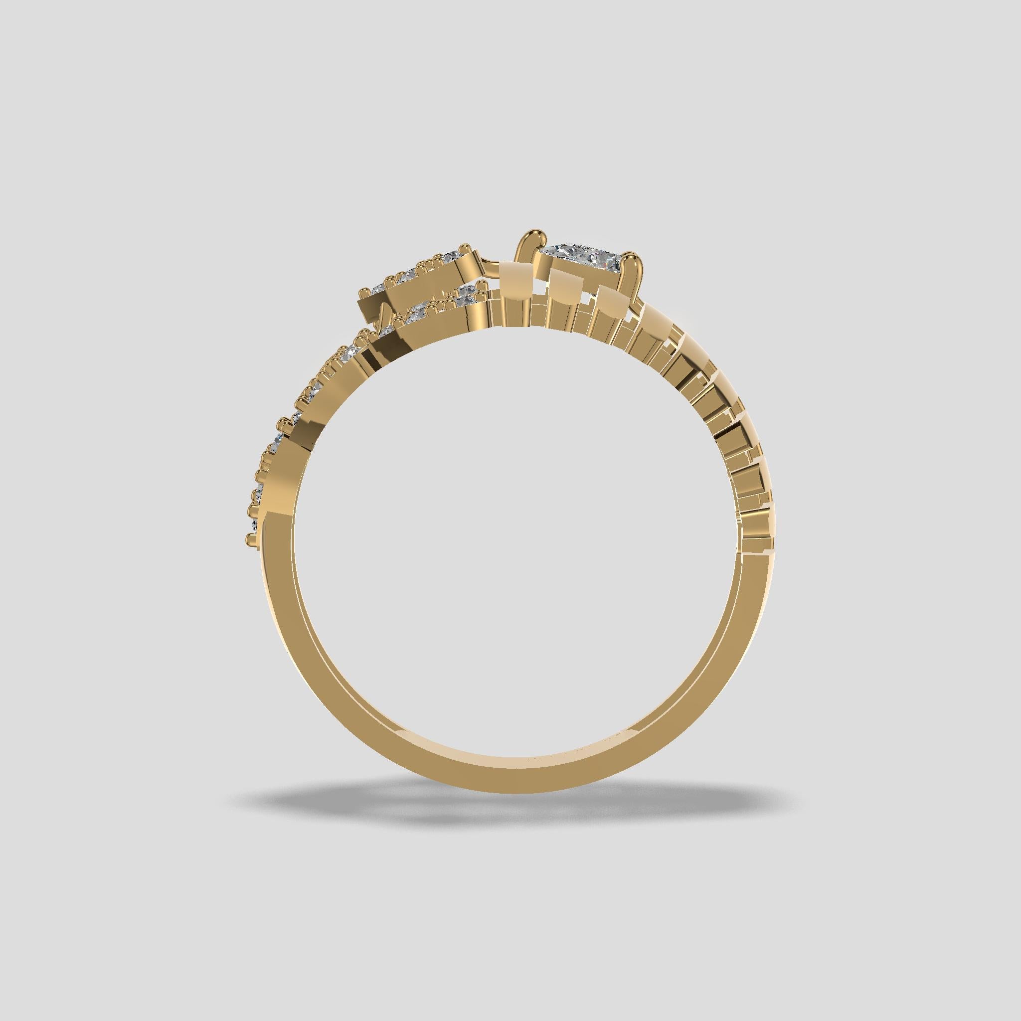 Elegance Radiance Diamond Floral Ring Gold