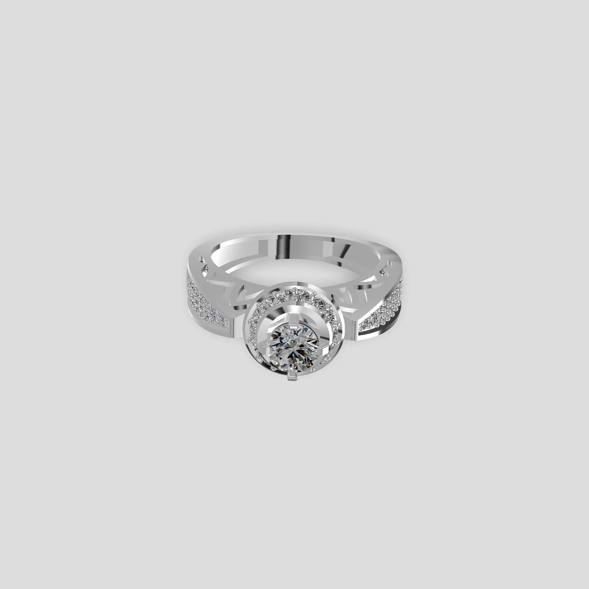 Celestial Halo Diamond Solitaire Ring Gold
