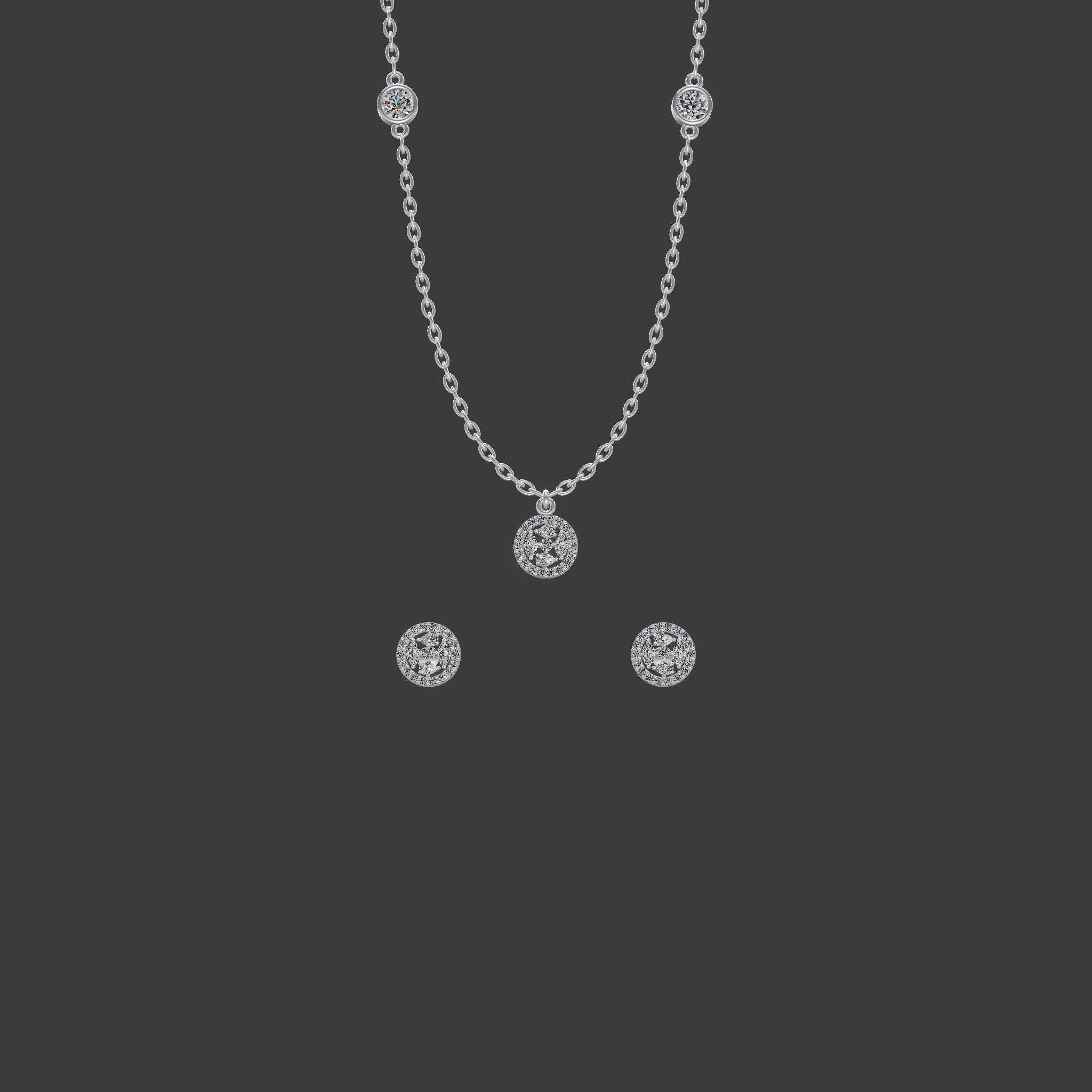 Illusion Bloom Trio Chain Set Gold