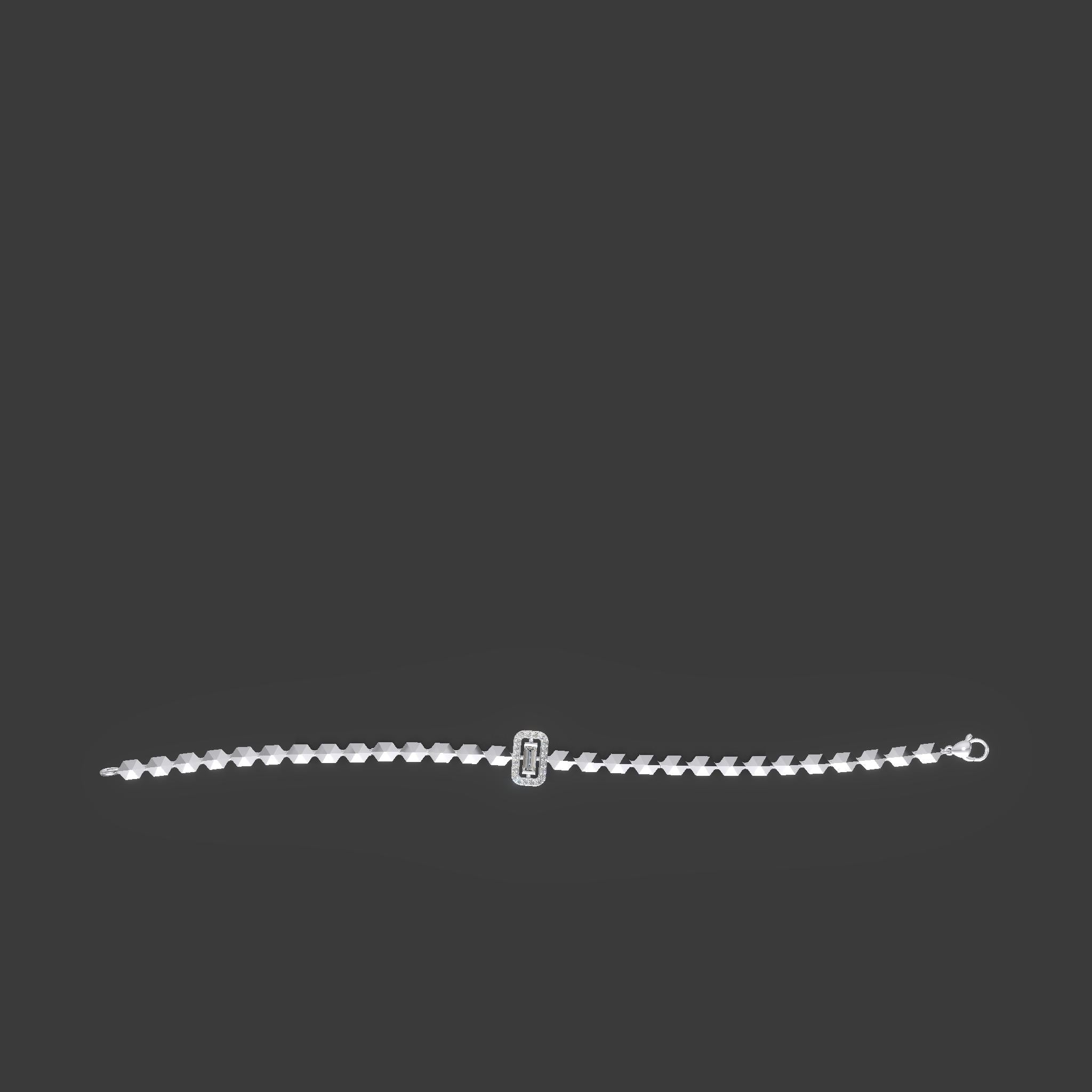 Regalia Baguette Diamond Bracelet Silver
