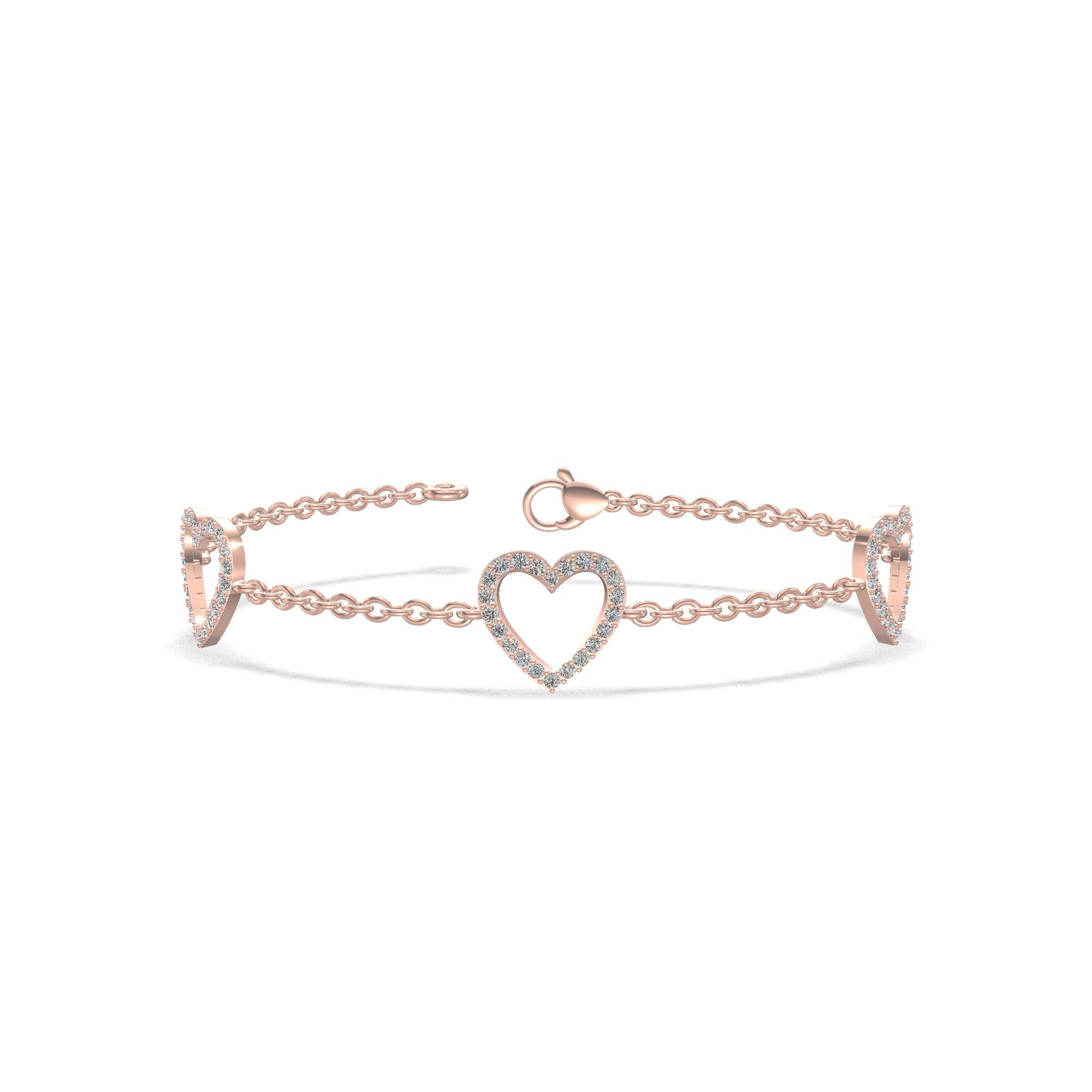 Amora Heart Diamond Bracelet Gold