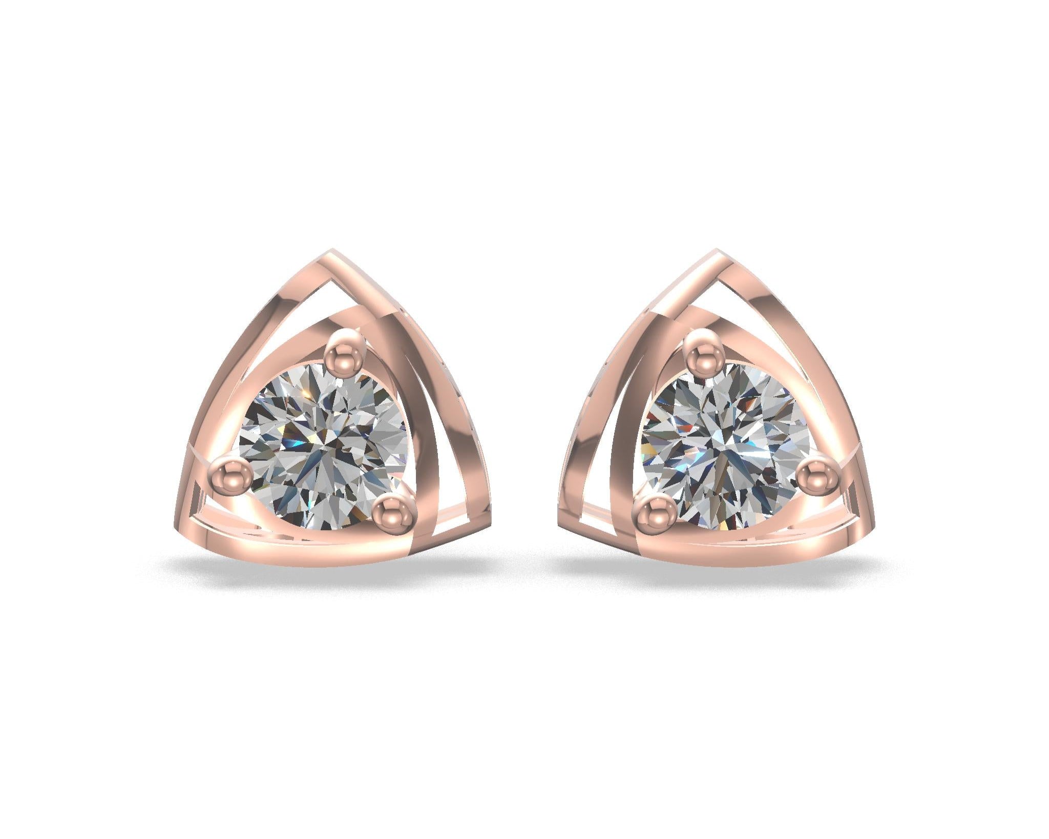 Aurora Crest Stud Earrings Gold
