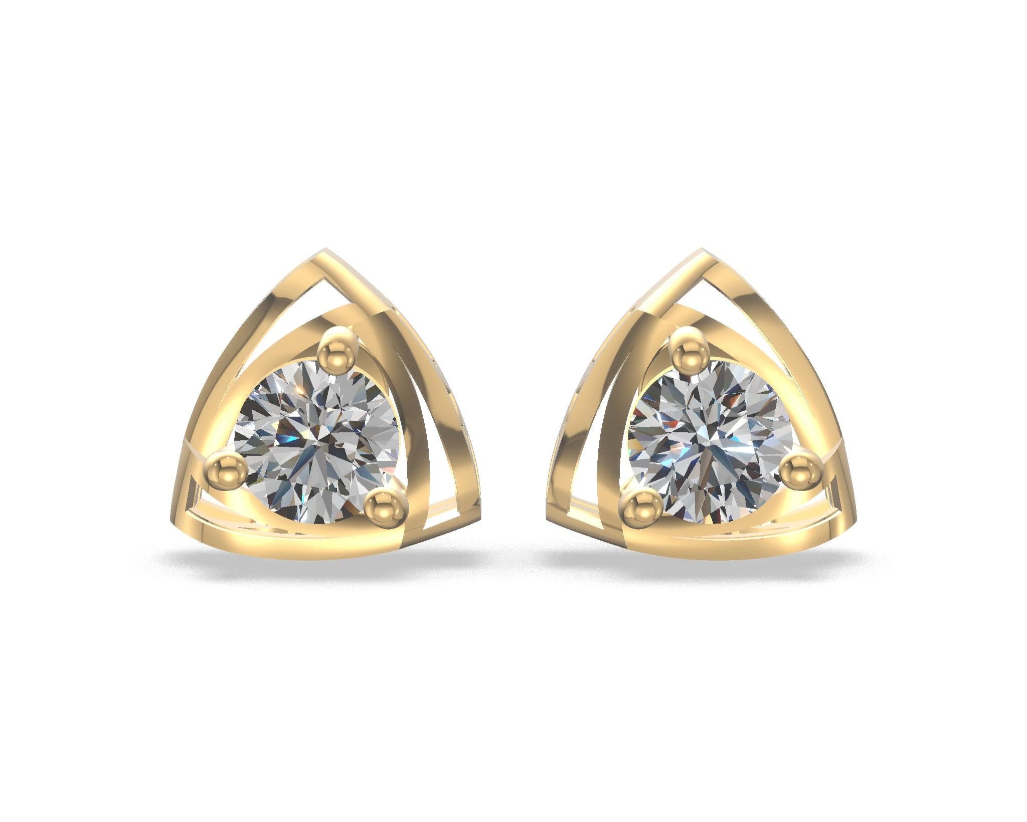 Aurora Crest Stud Earrings Gold