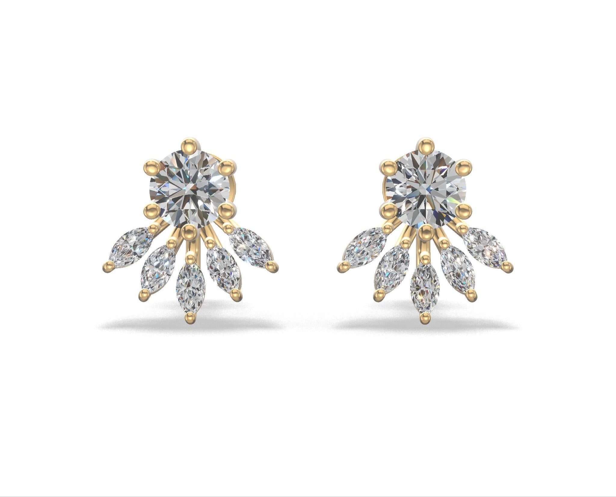 Luna Petal Drop Earrings Gold