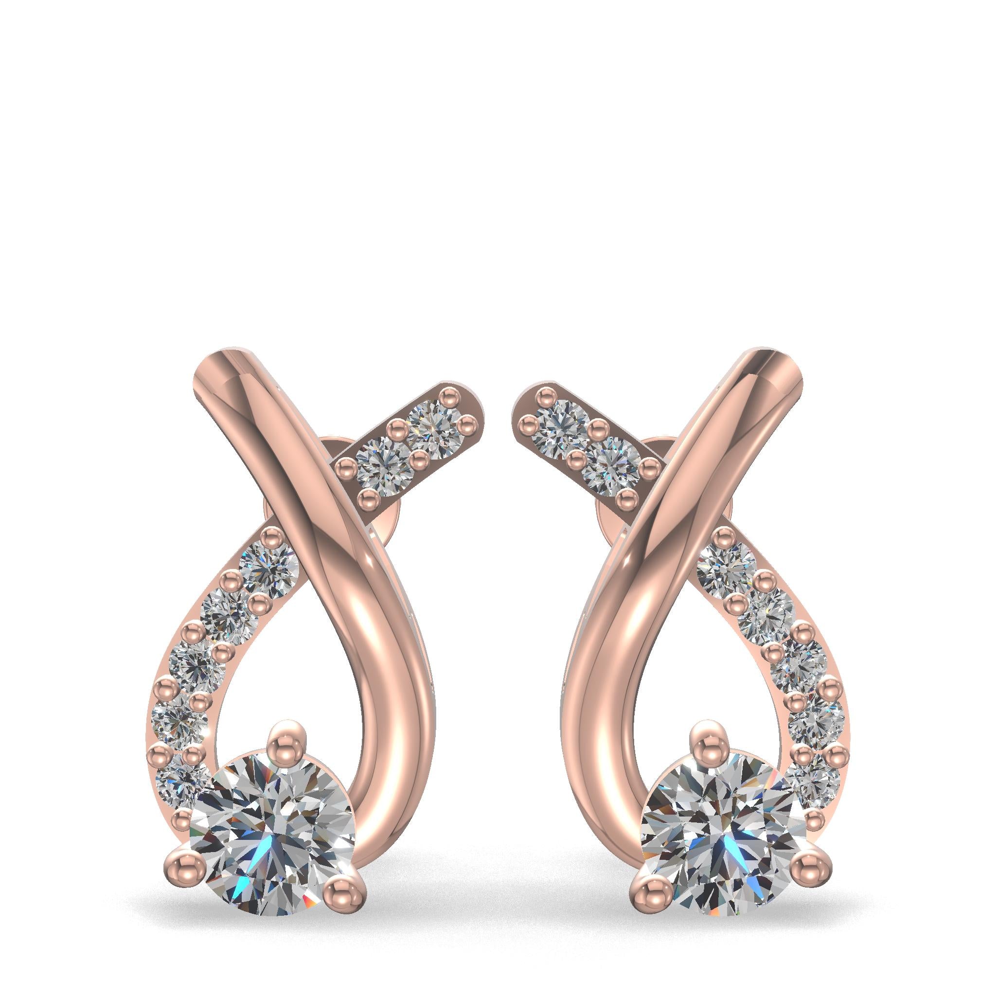 Radiant Ribbon Curve Earrings Gold