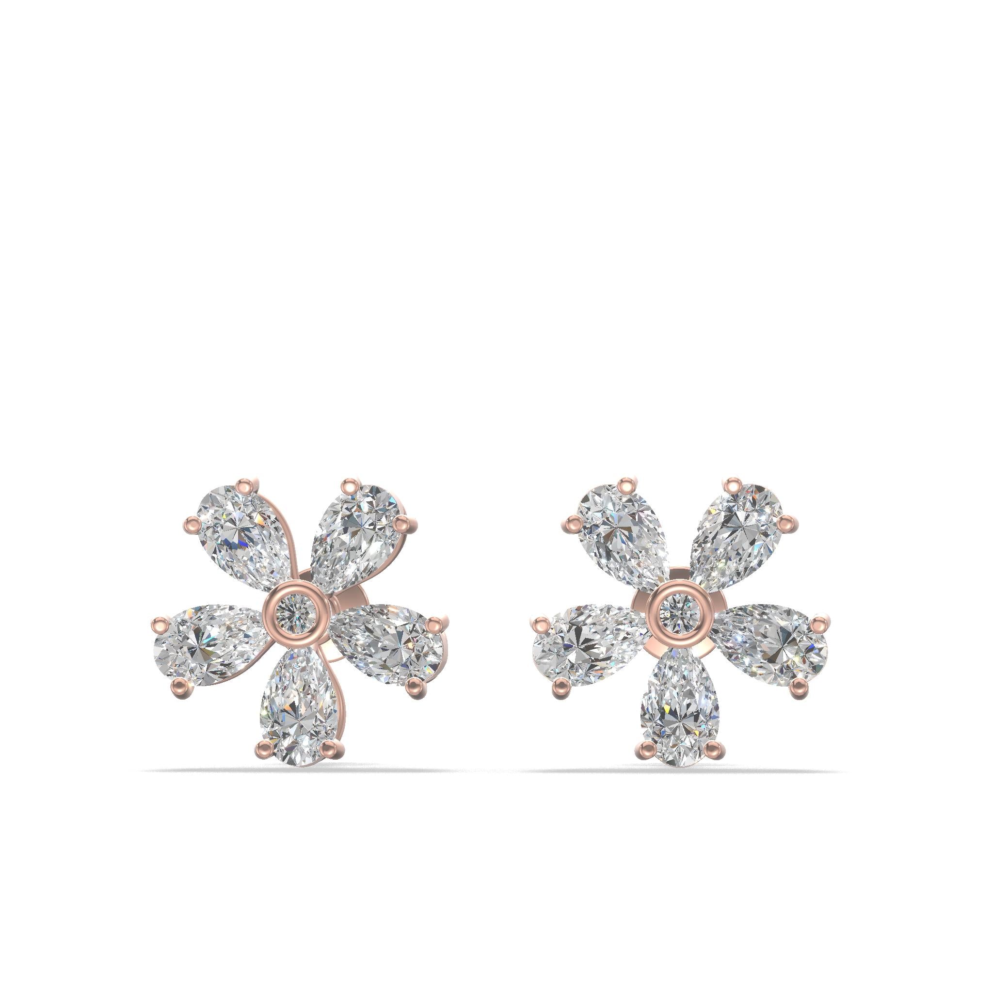 Blossom Luxe Floral Earrings Gold