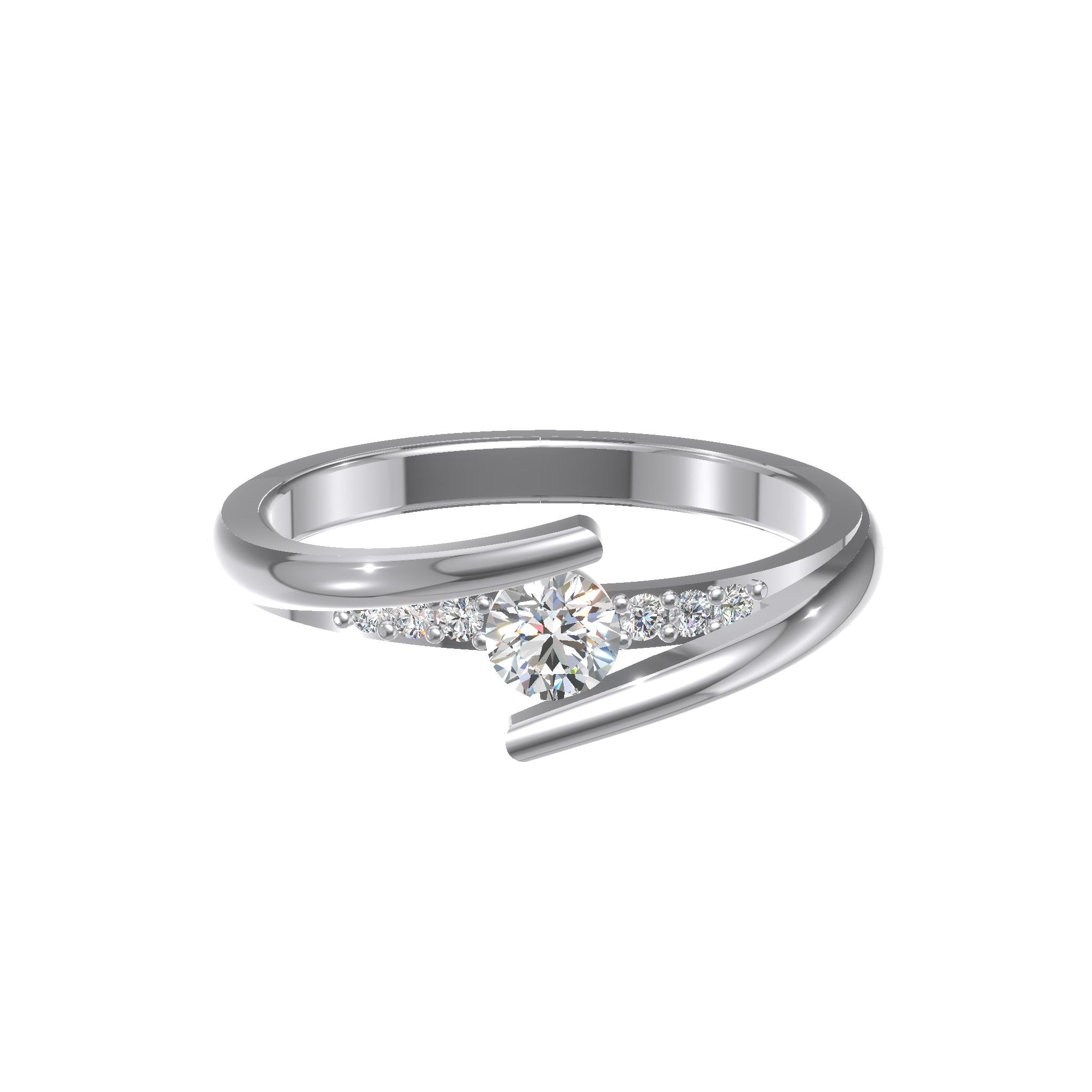 Aurora Twist Diamond Ring Platinum