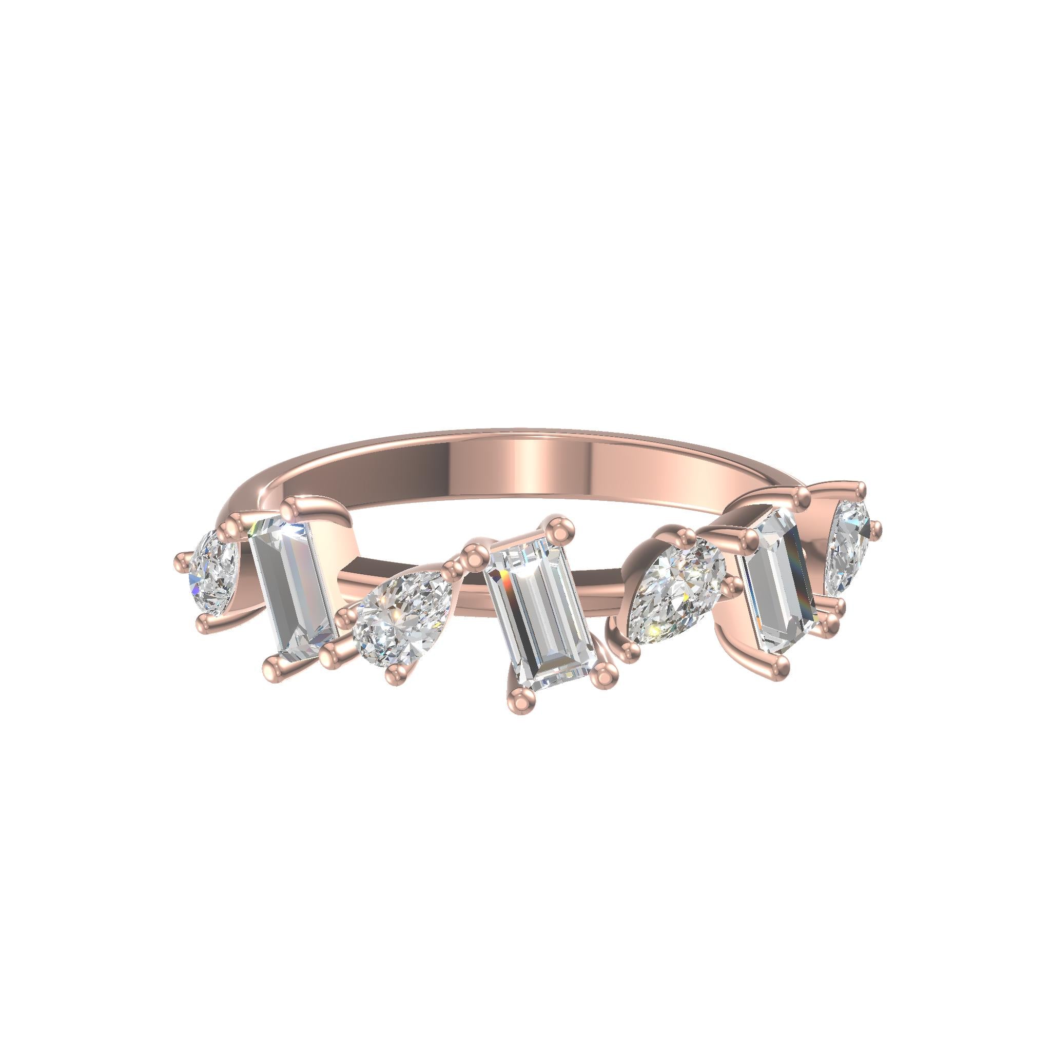 Celestia Dual-Cut Diamond Ring Gold