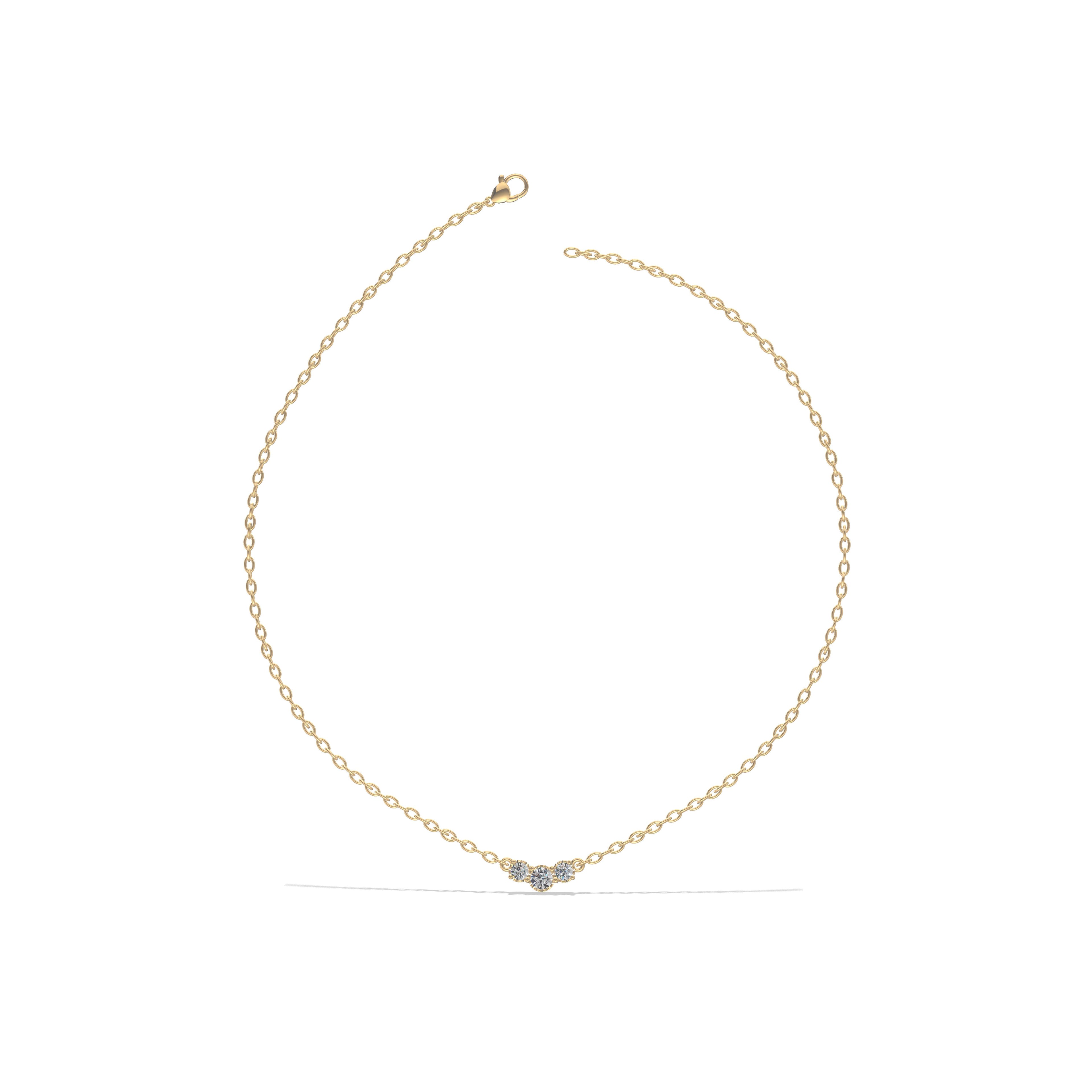 Trinity Spark Pendant Necklace Gold