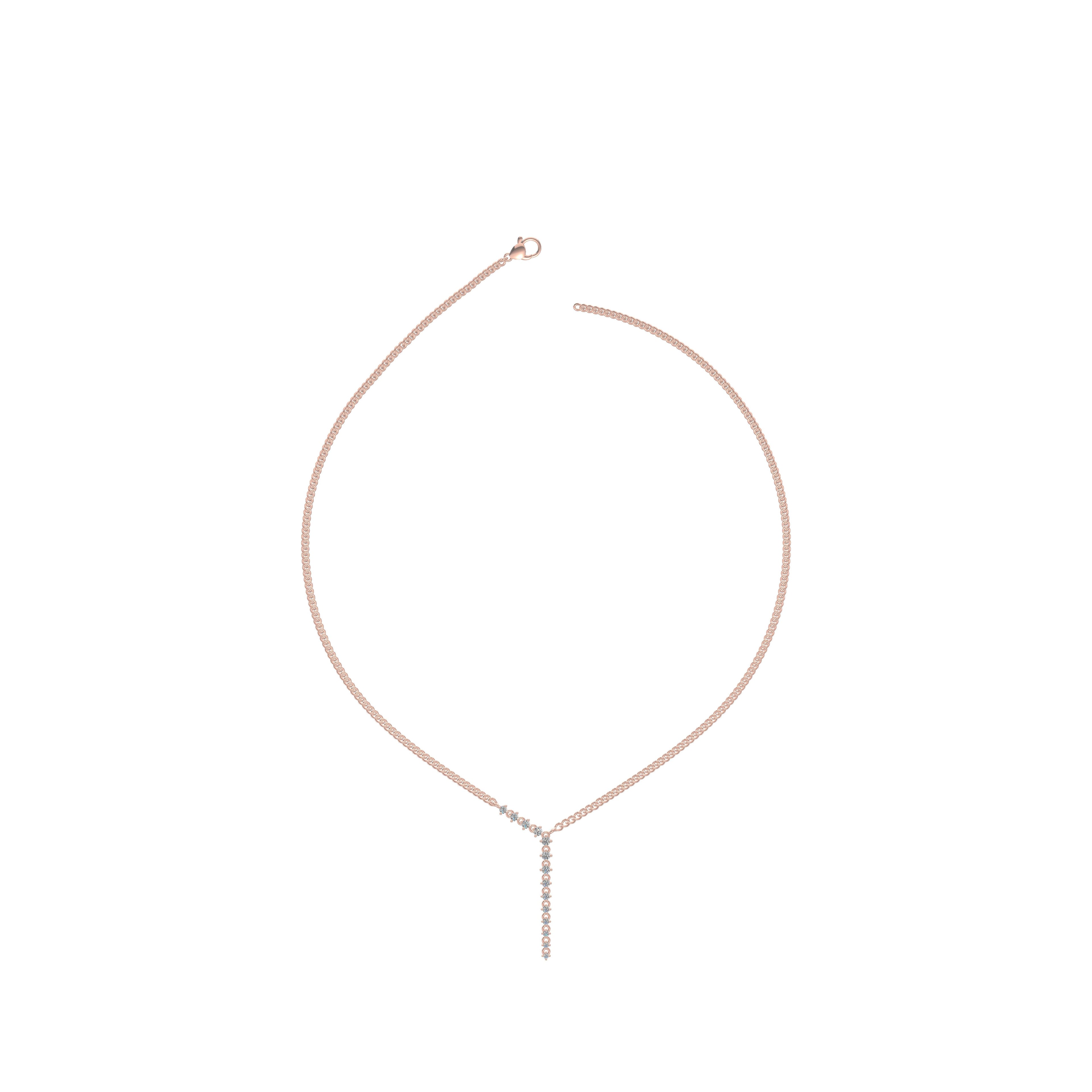 Golden Cascade Diamond Necklace Gold