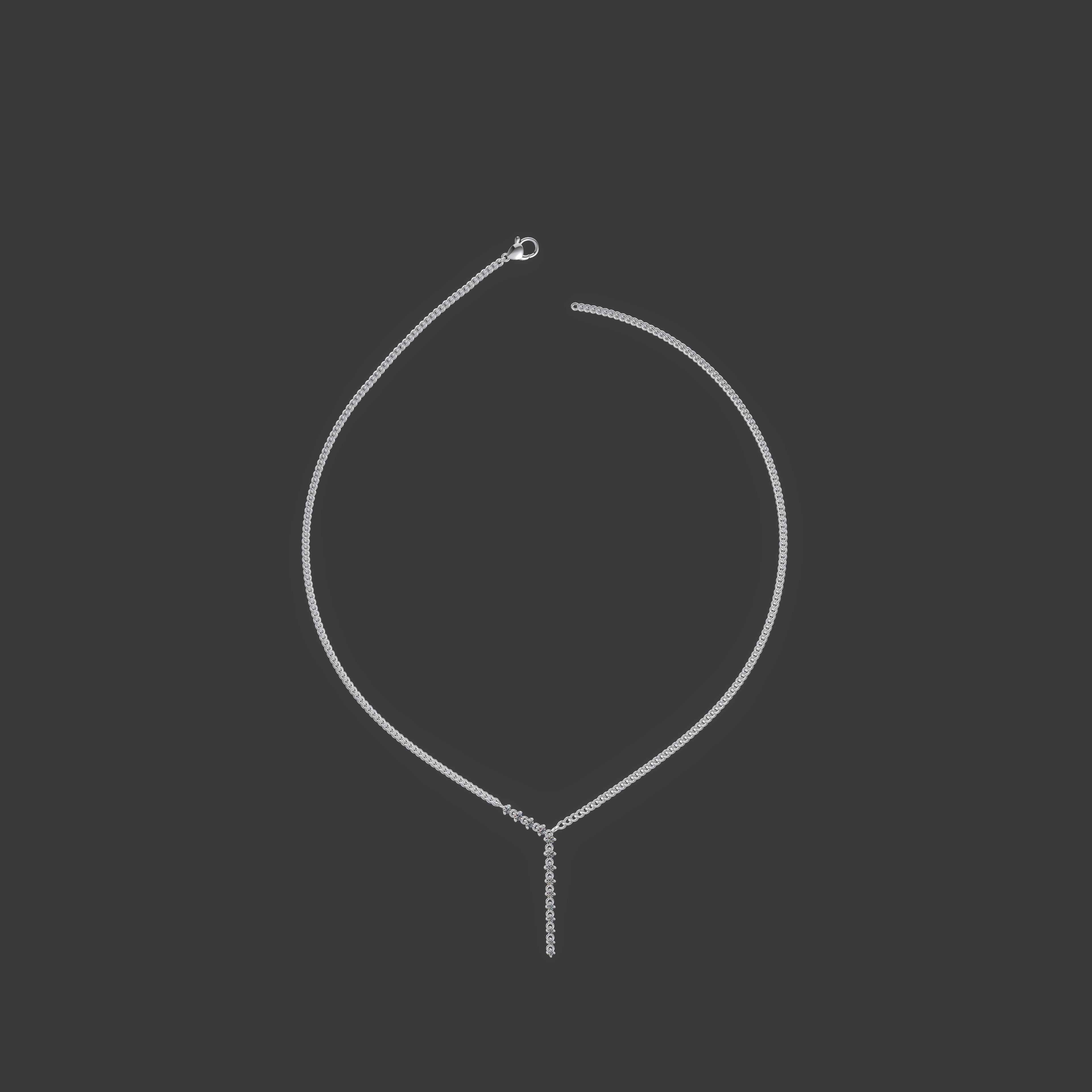 Golden Cascade Diamond Necklace Platinum
