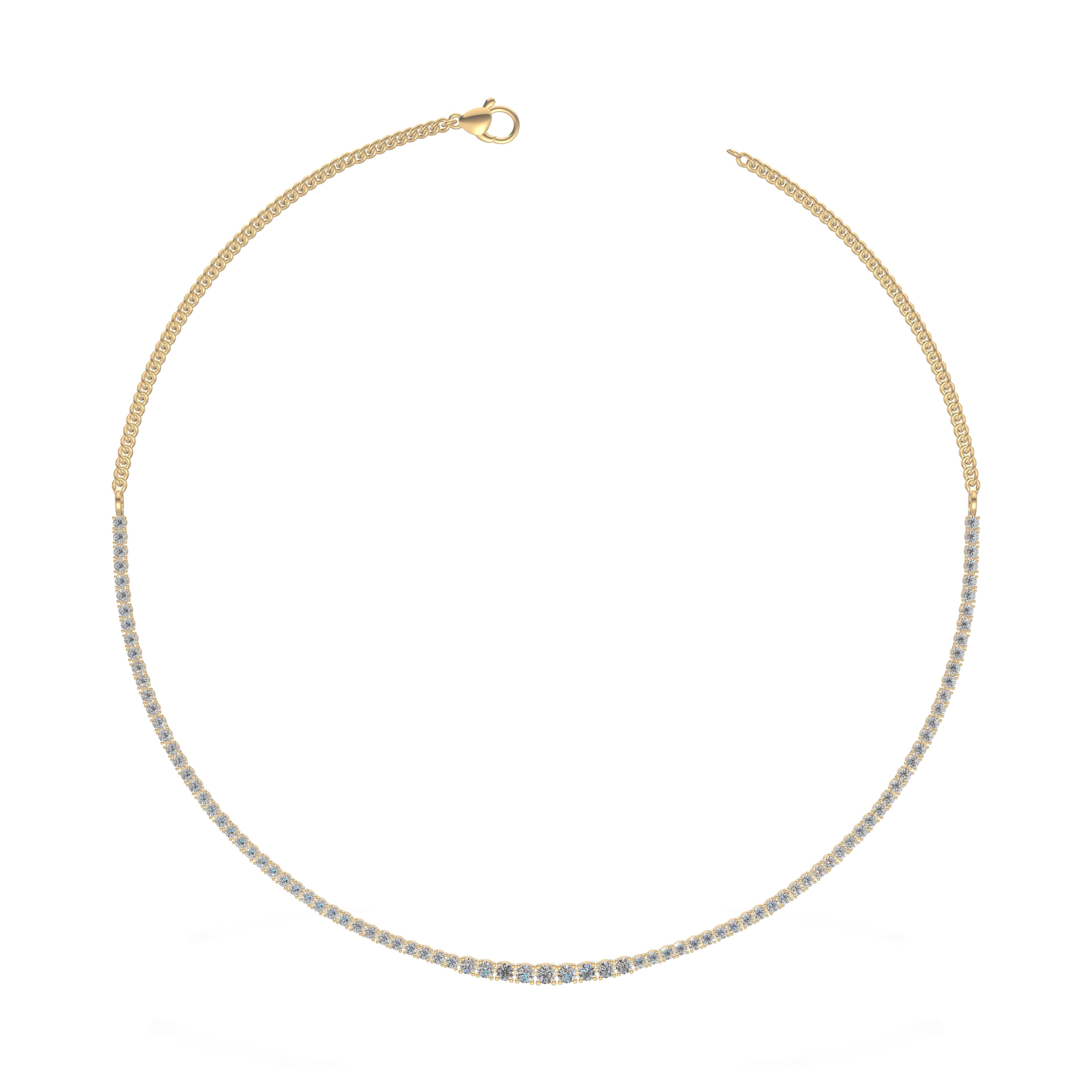 Eterna Glow – Diamond Tennis Necklace Gold
