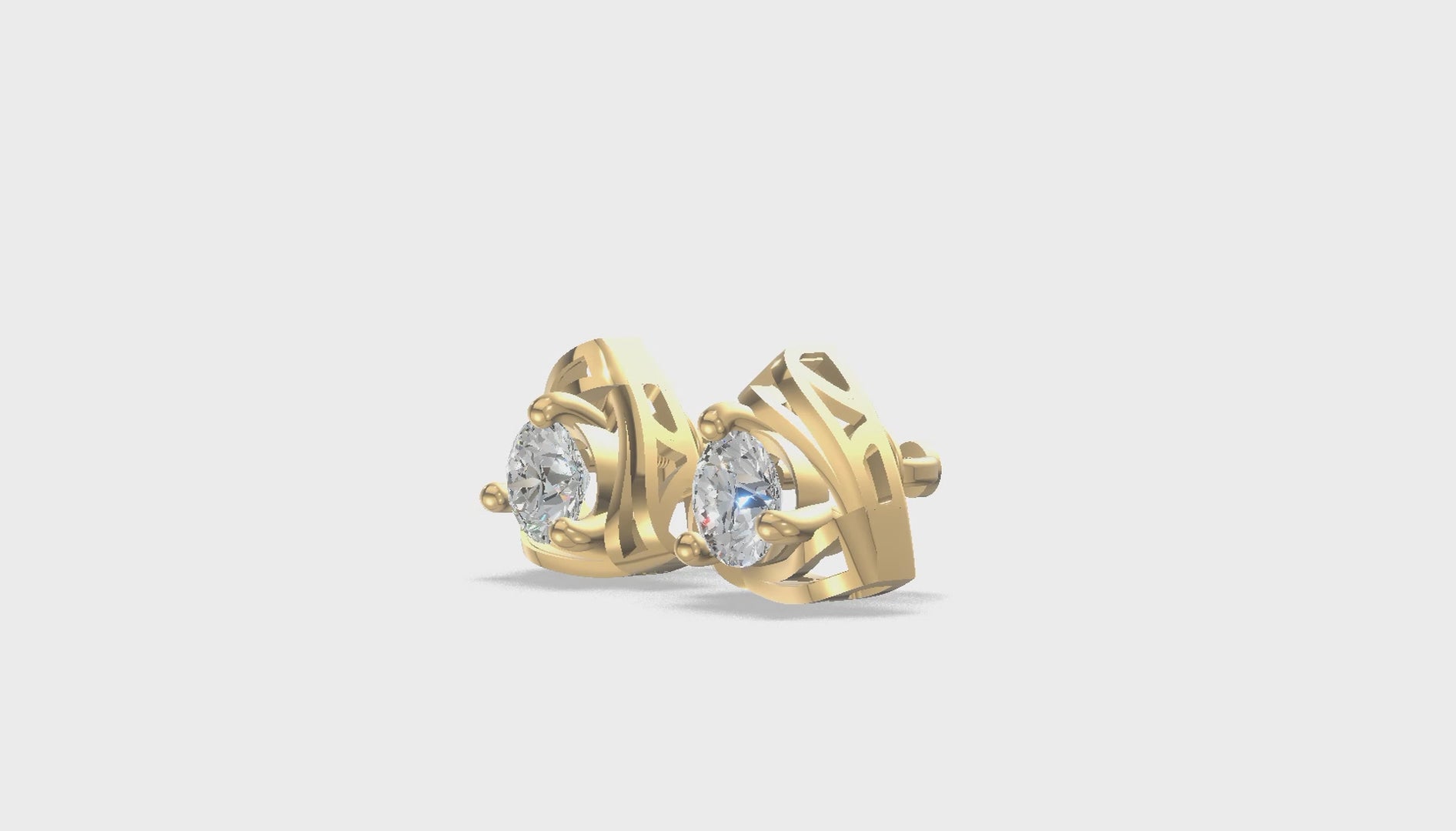 Aurora Crest Stud Earrings Gold