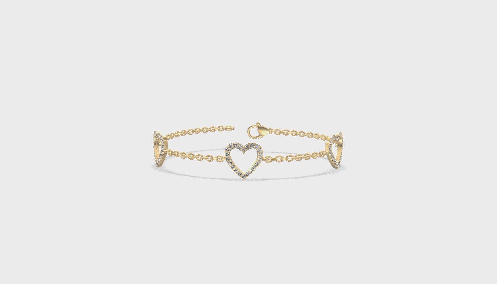 Amora Heart Diamond Bracelet Gold