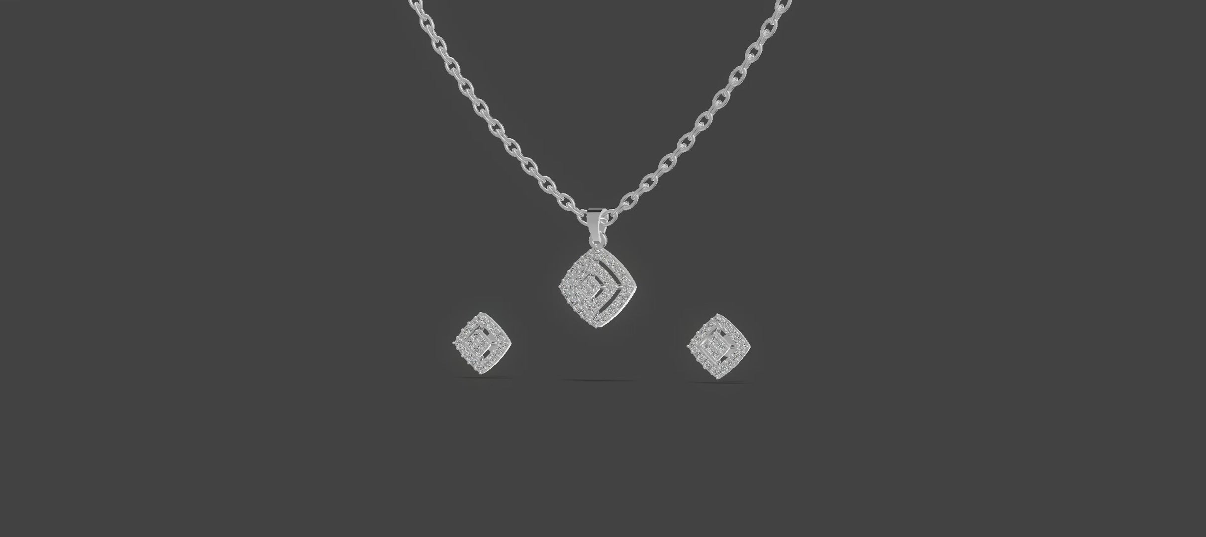 Aurora Sparkle Pendant Set Silver