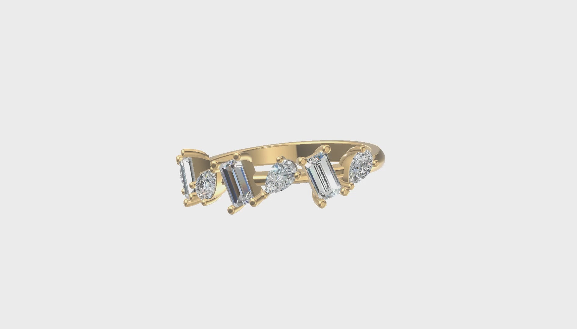 Celestia Dual-Cut Diamond Ring Gold