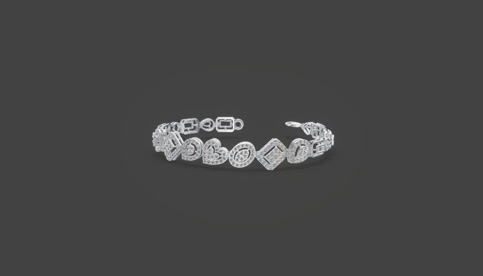 Shape of Life Diamond Bracelet Silver