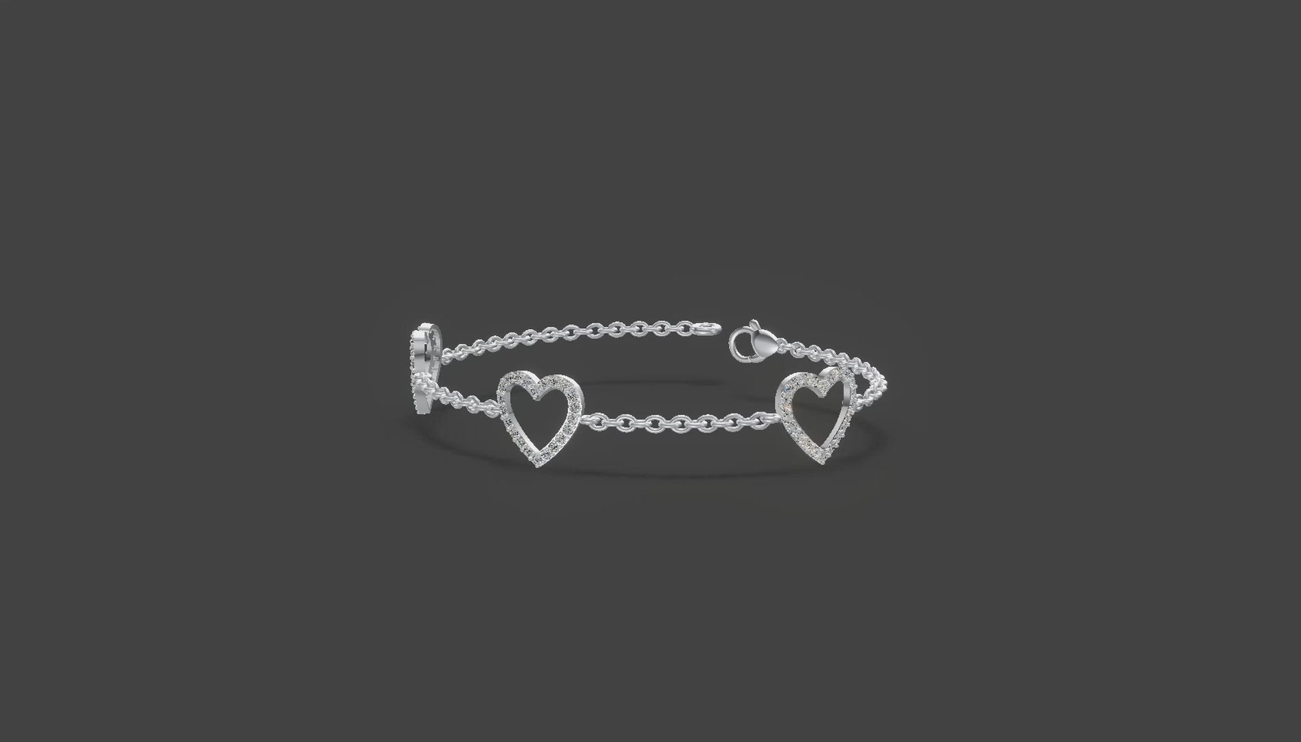 Amora Heart Diamond Bracelet Gold