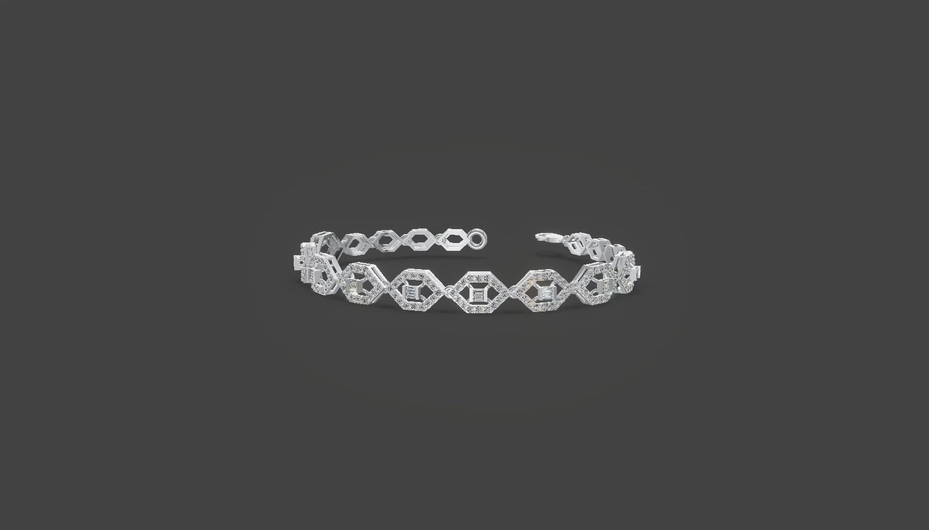 HexaBloom Sapphire Diamond Bracelet Silver