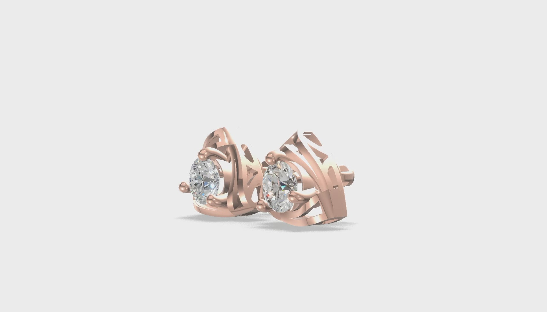 Aurora Crest Stud Earrings Gold