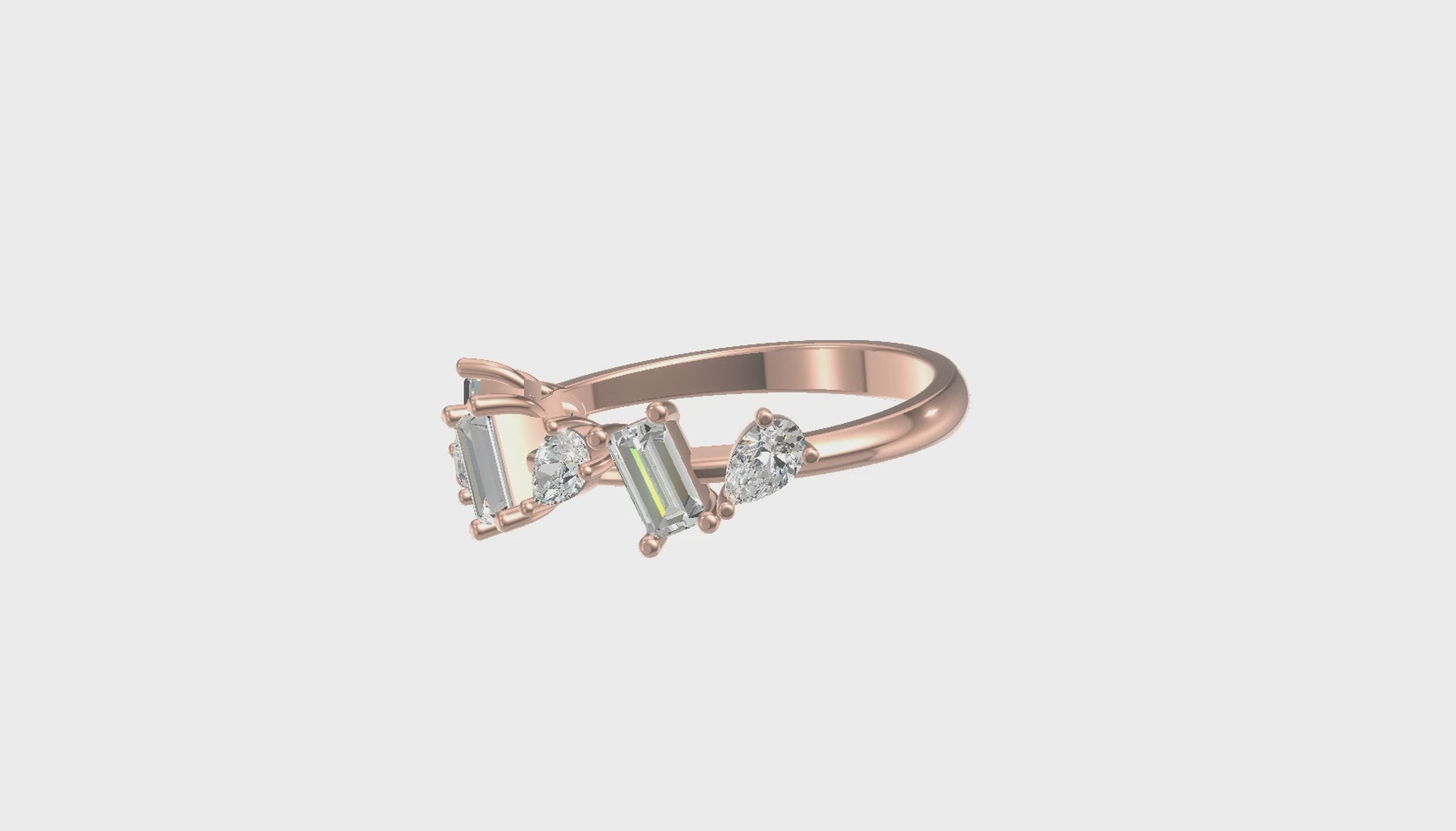 Celestia Dual-Cut Diamond Ring Gold