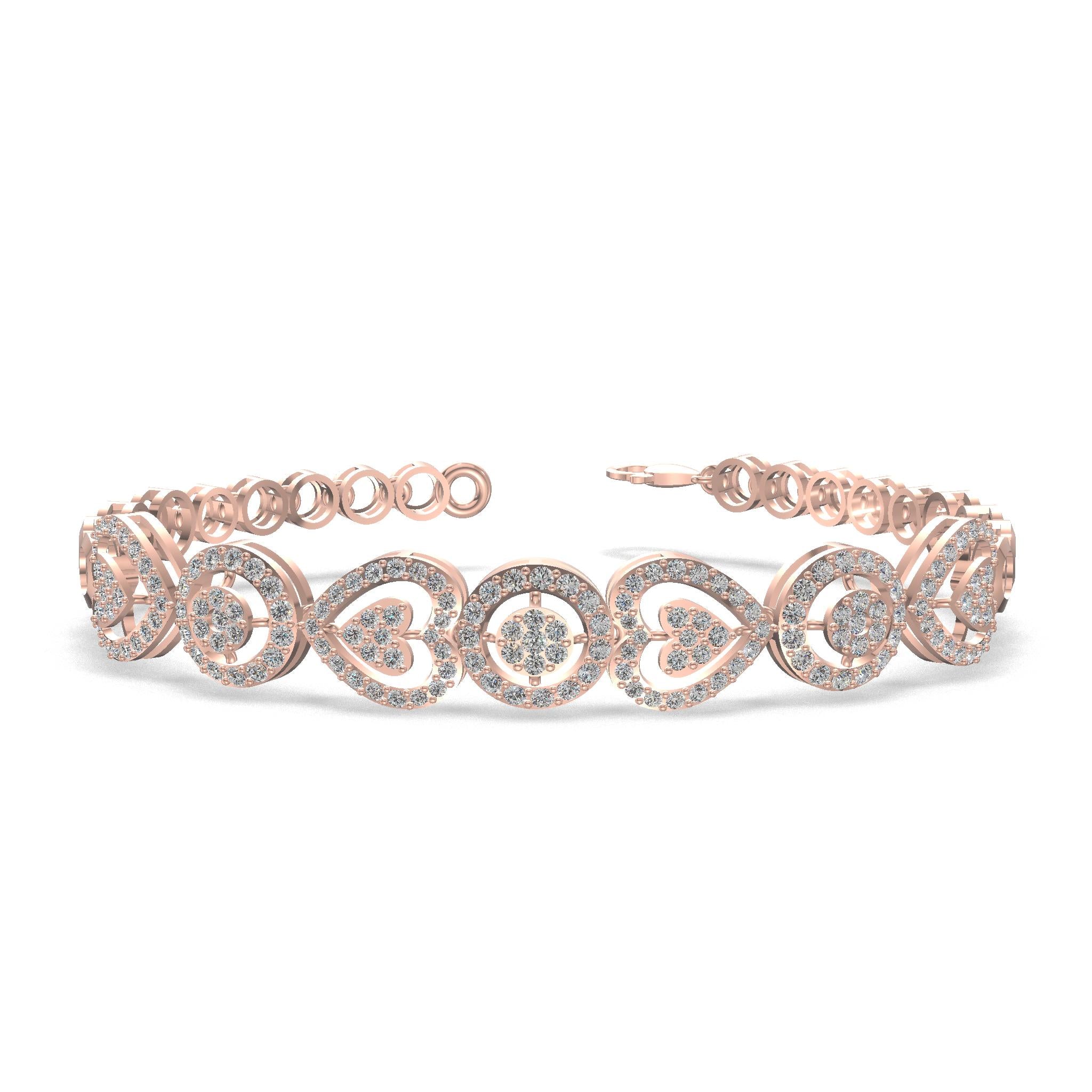 Hearts of Harmony Diamond Bracelet Gold