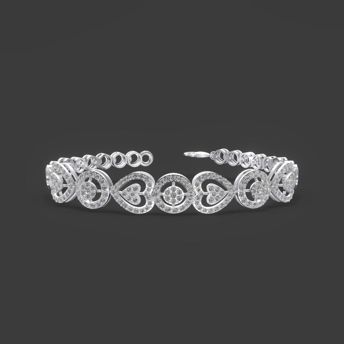 Hearts of Harmony Diamond Bracelet Platinum
