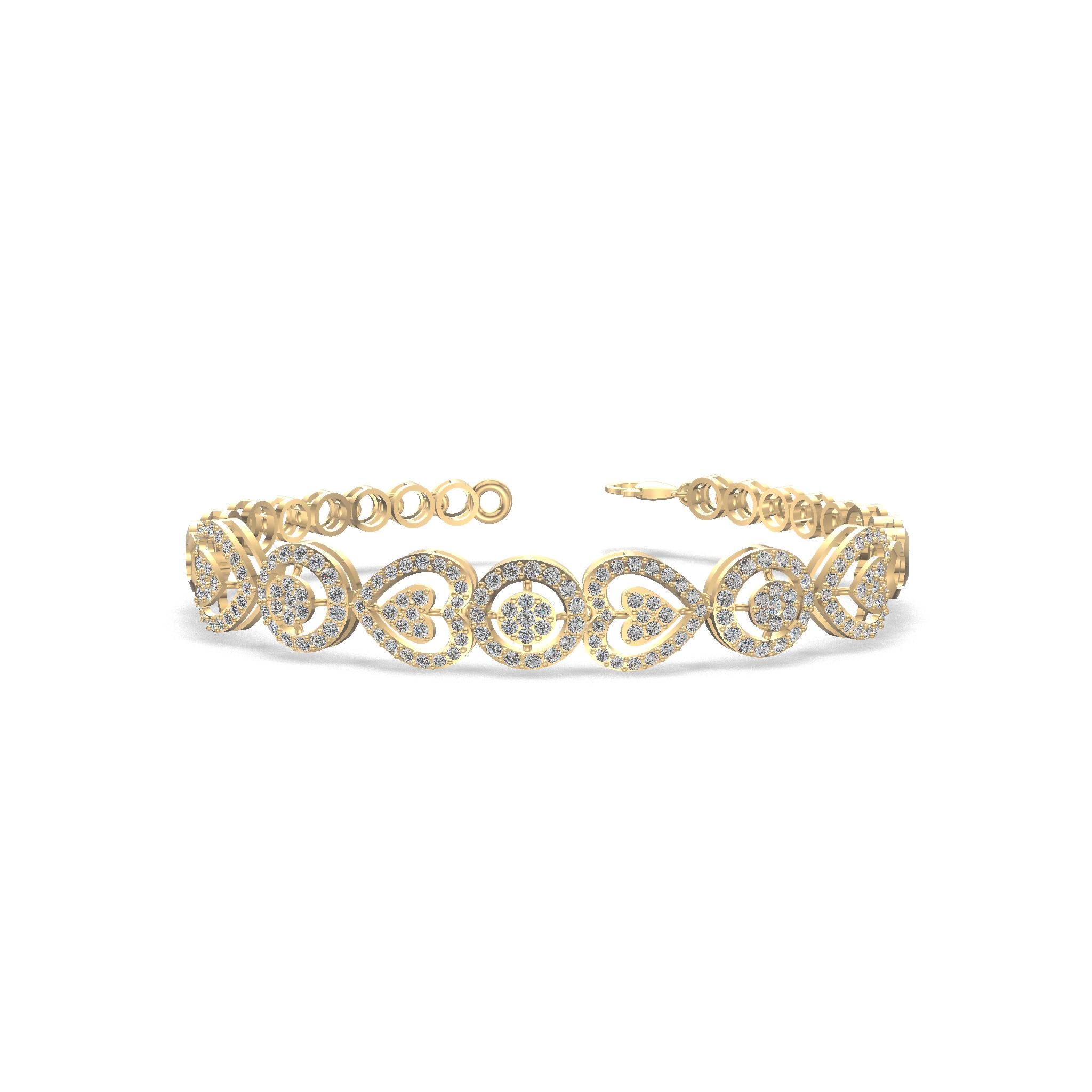 Hearts of Harmony Diamond Bracelet Gold