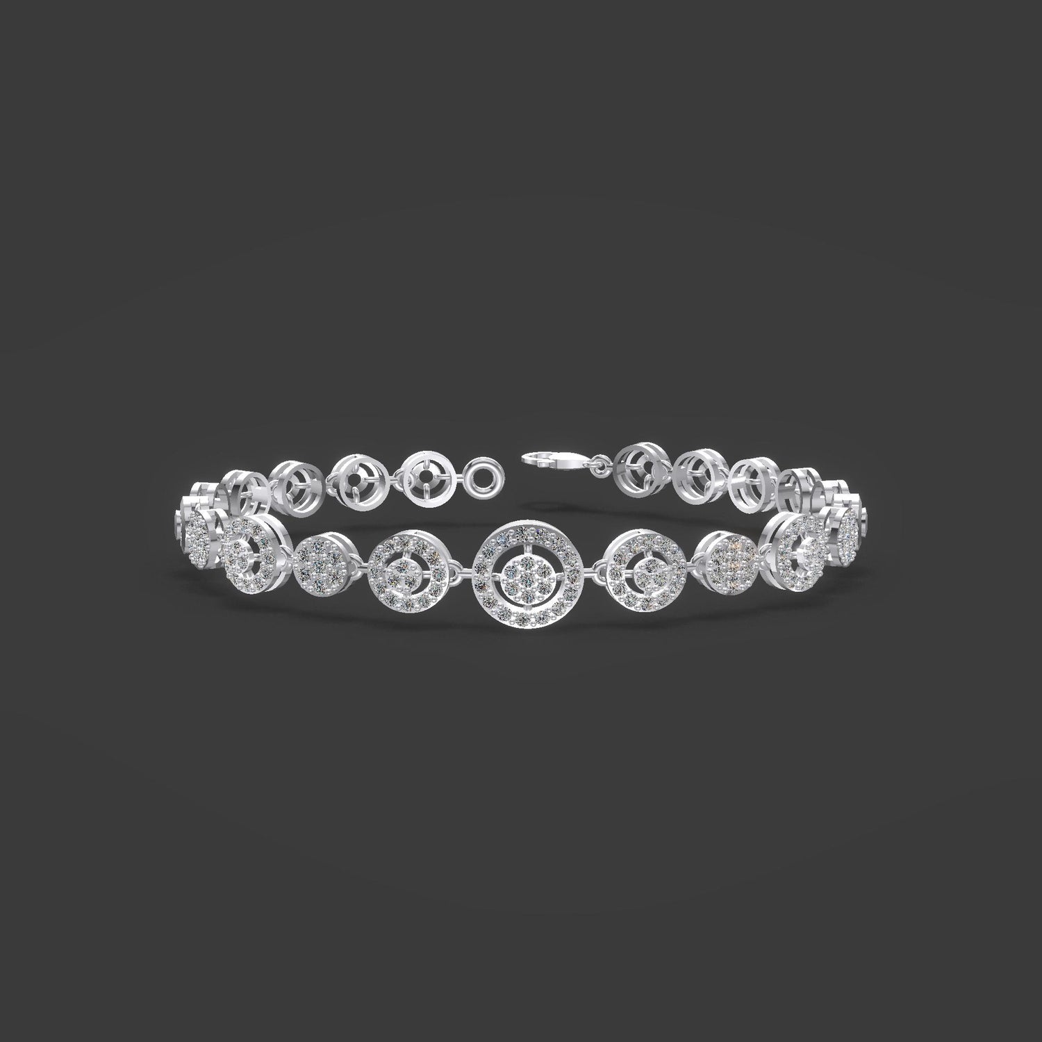 Rosé Radiance Diamond Bracelet Silver