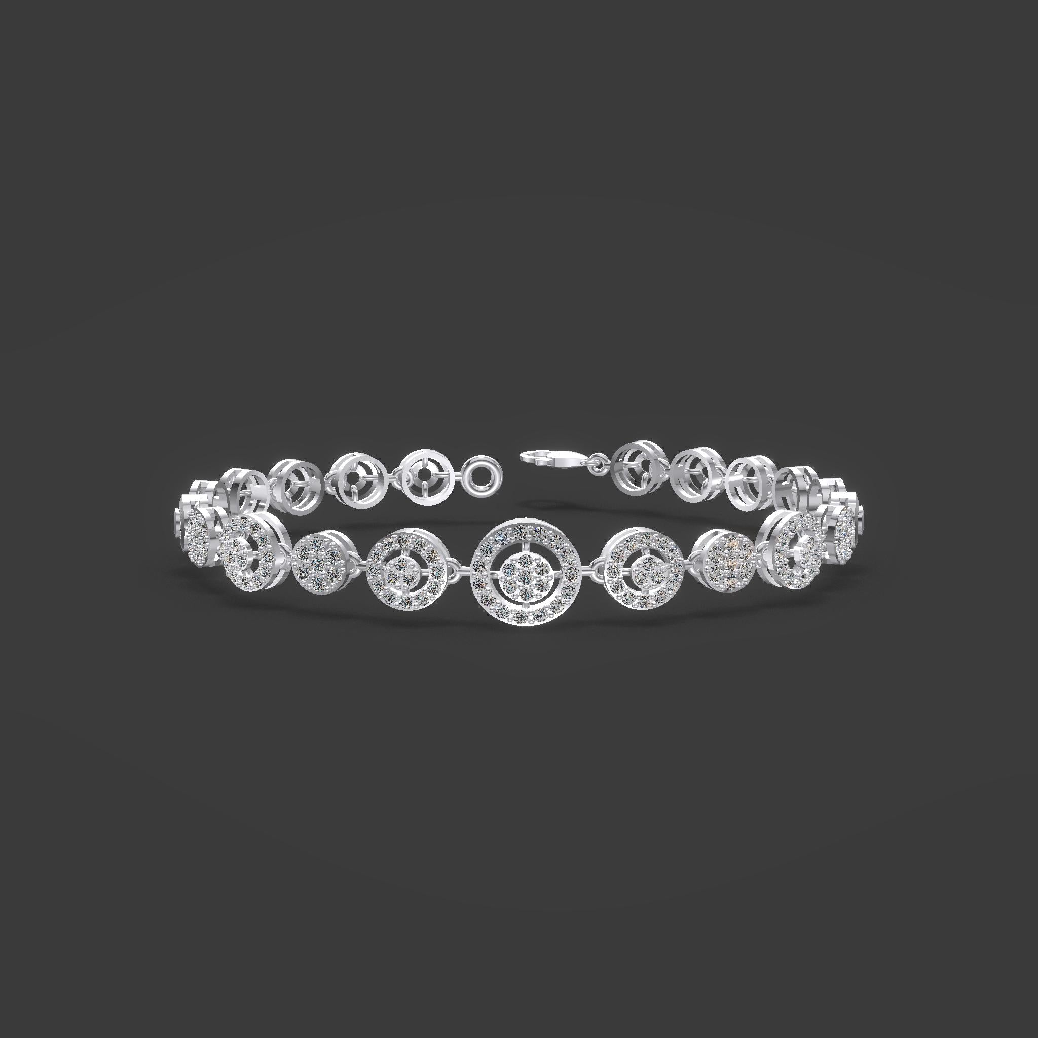 Rosé Radiance Diamond Bracelet Silver