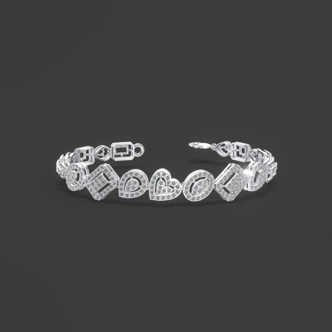 Shape of Life Diamond Bracelet Silver