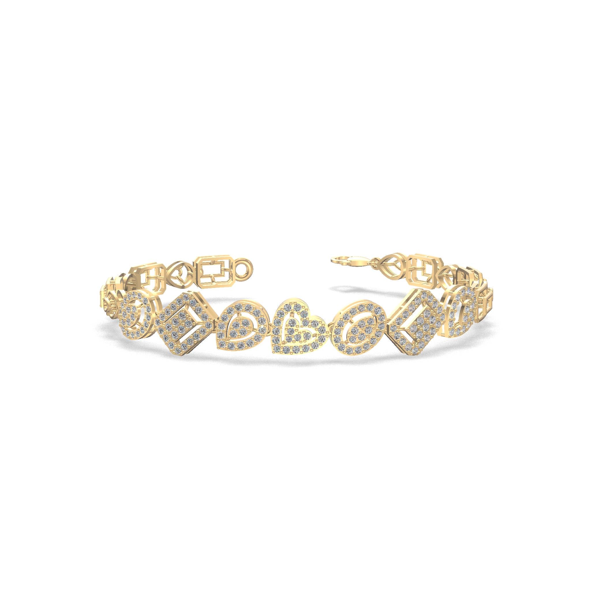 Shape of Life Diamond Bracelet Gold