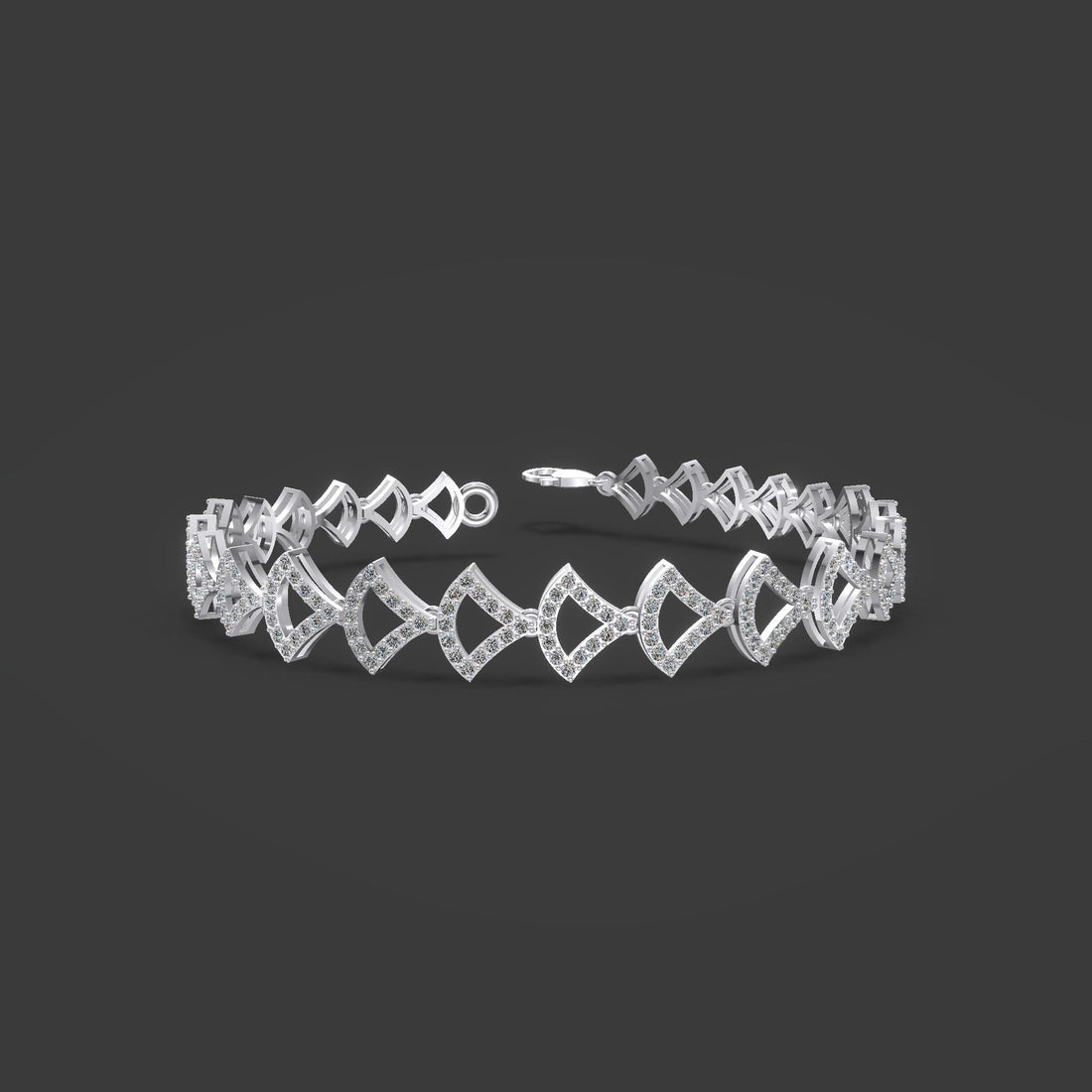 Crowned Grace Diamond Bracelet Silver