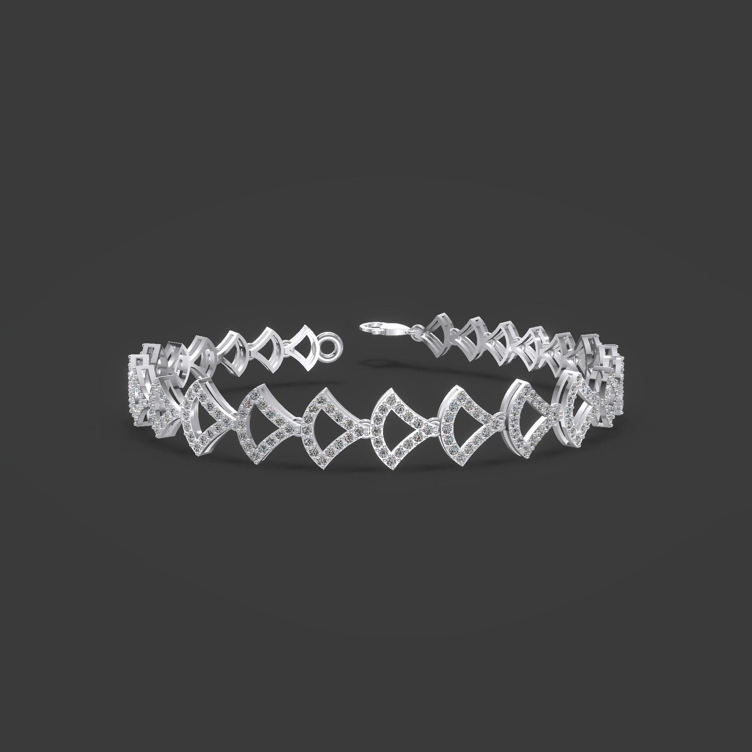 Crowned Grace Diamond Bracelet Silver