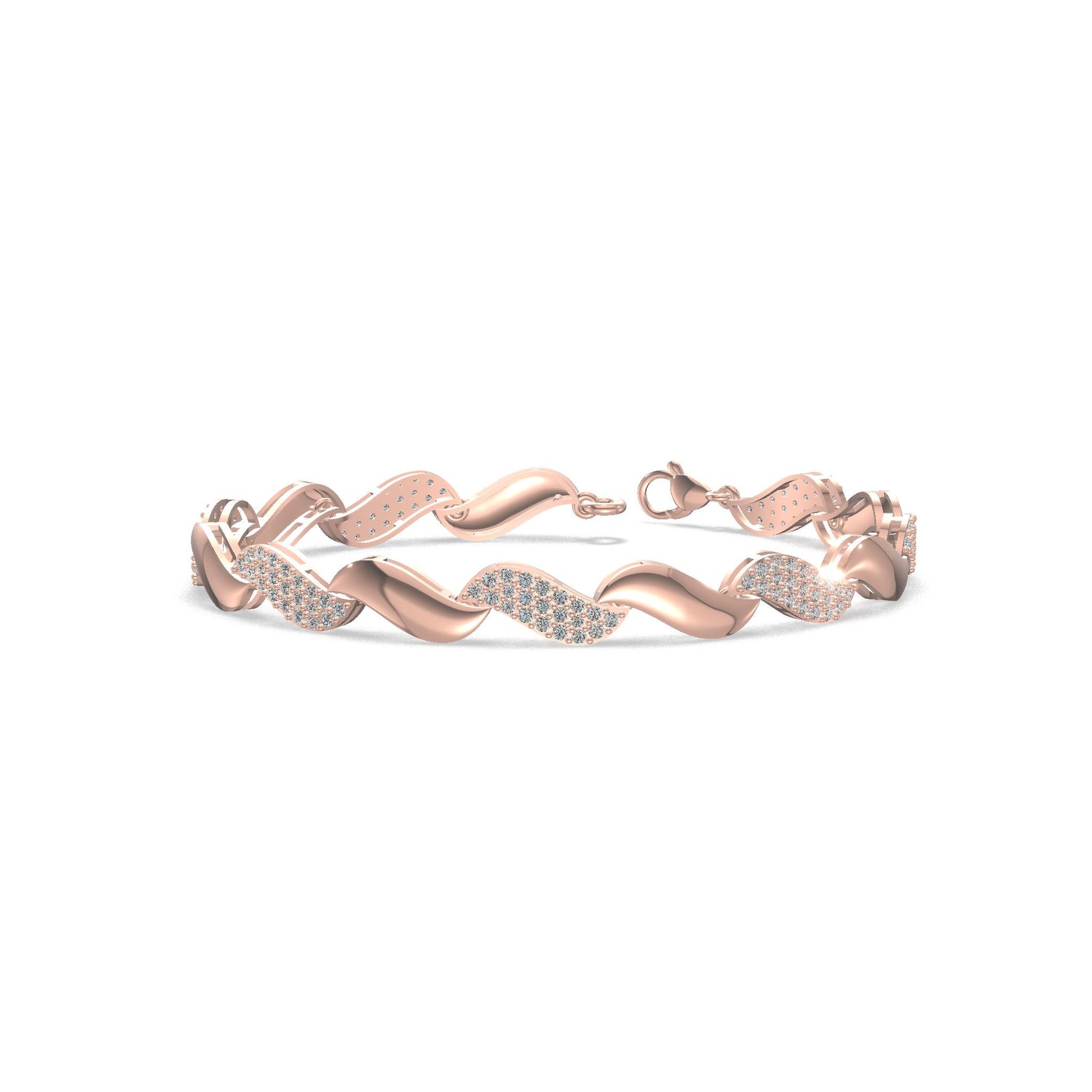 Elegance Wave Diamond Bracelet Gold