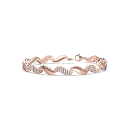Elegance Wave Diamond Bracelet Gold