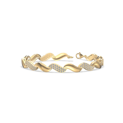 Elegance Wave Diamond Bracelet Gold