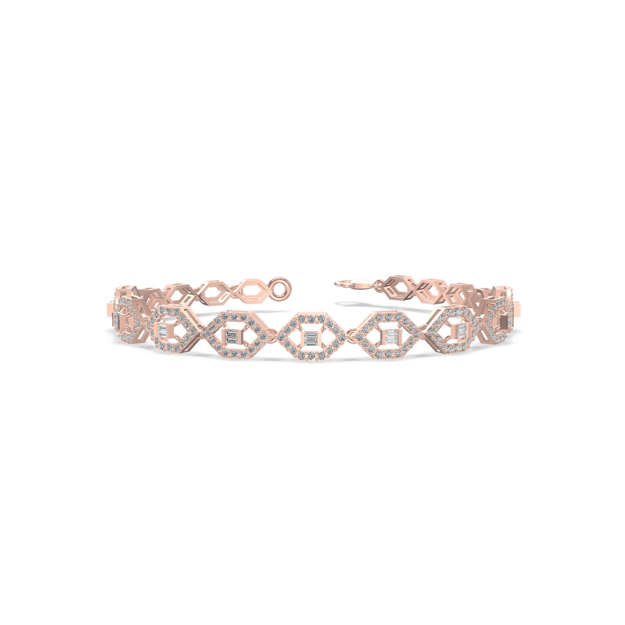 HexaBloom Sapphire Diamond Bracelet Gold