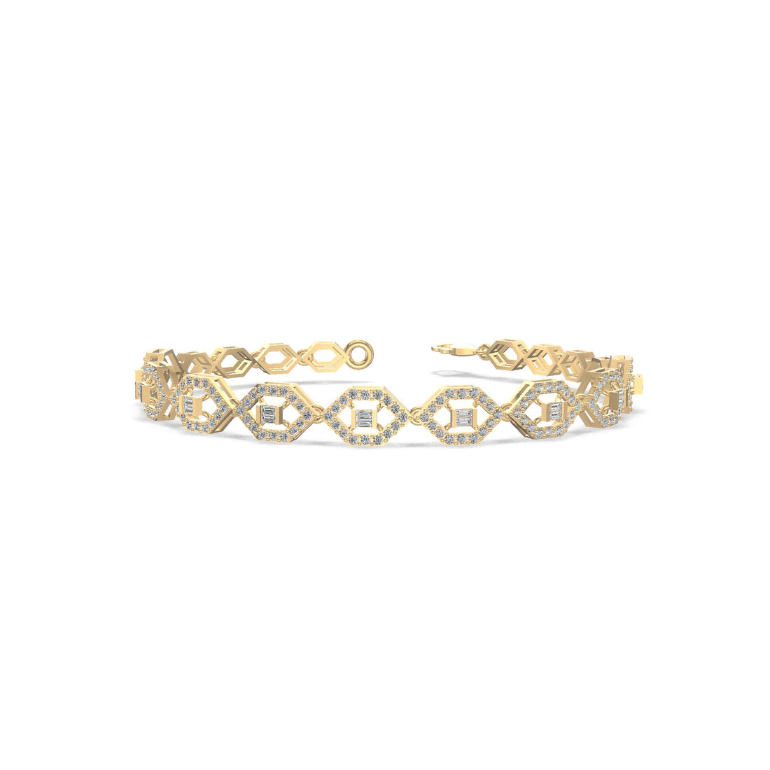 HexaBloom Sapphire Diamond Bracelet Gold