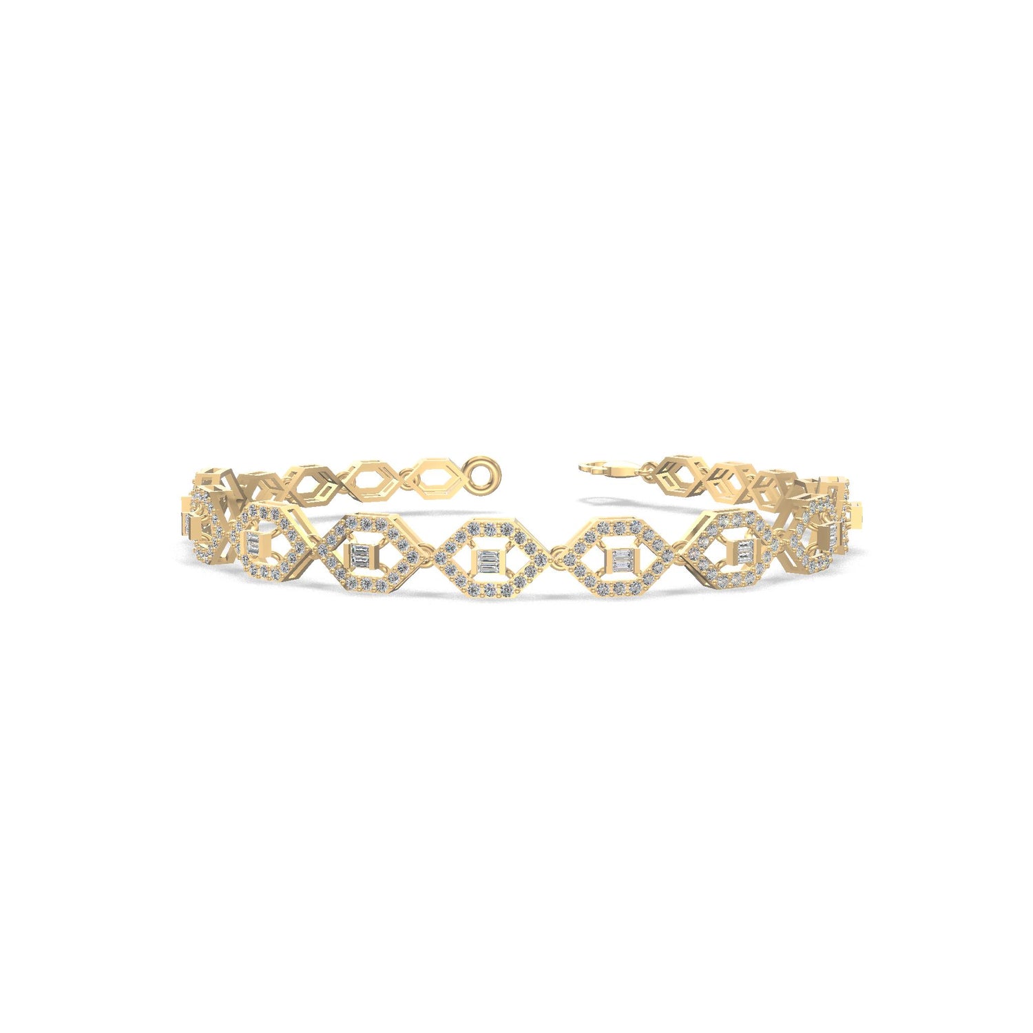 HexaBloom Sapphire Diamond Bracelet Gold