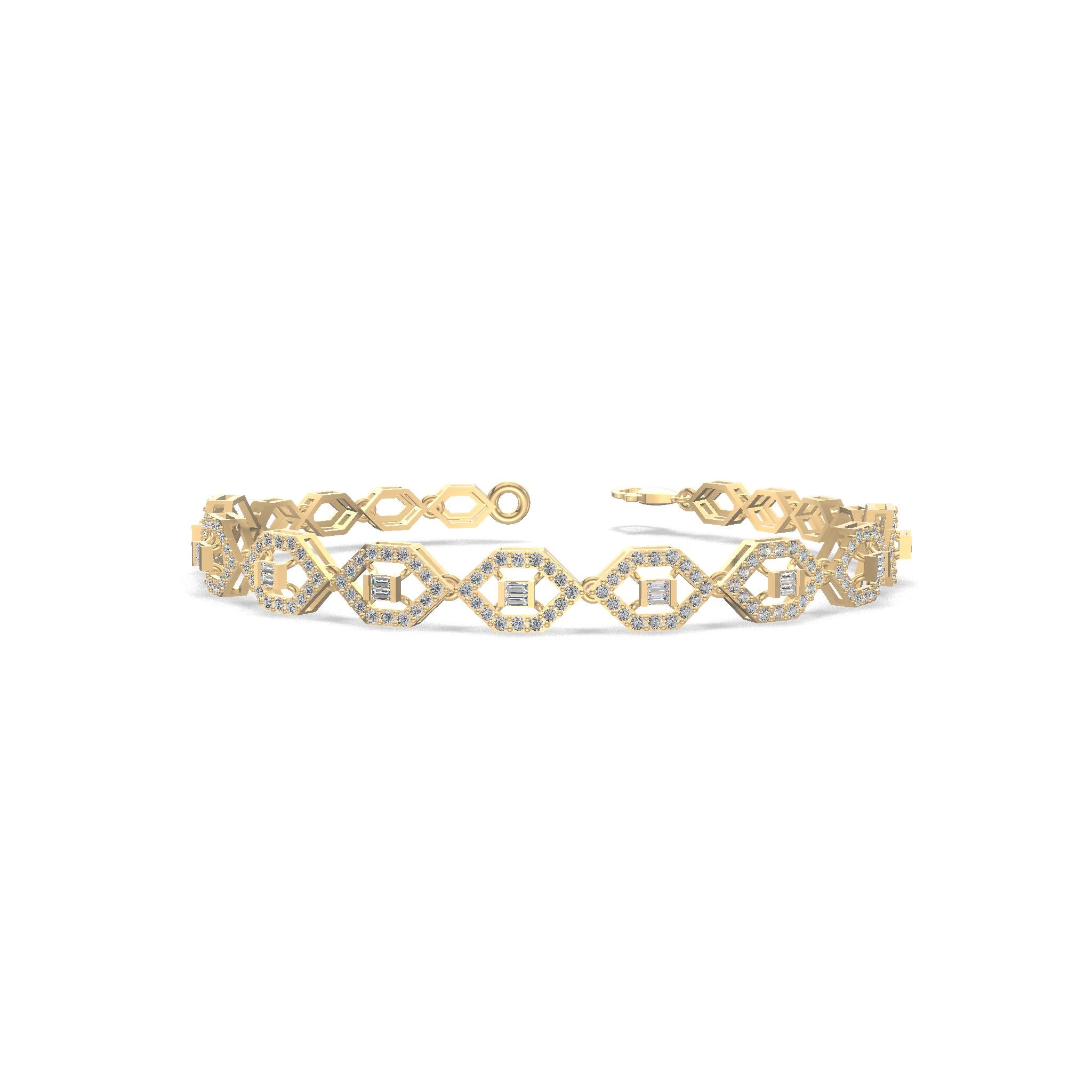 HexaBloom Sapphire Diamond Bracelet Gold