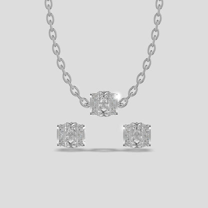 Eternal Embrace Heart Diamond Chain Set Platinum