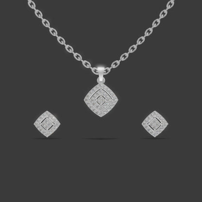 Aurora Sparkle Pendant Set Silver