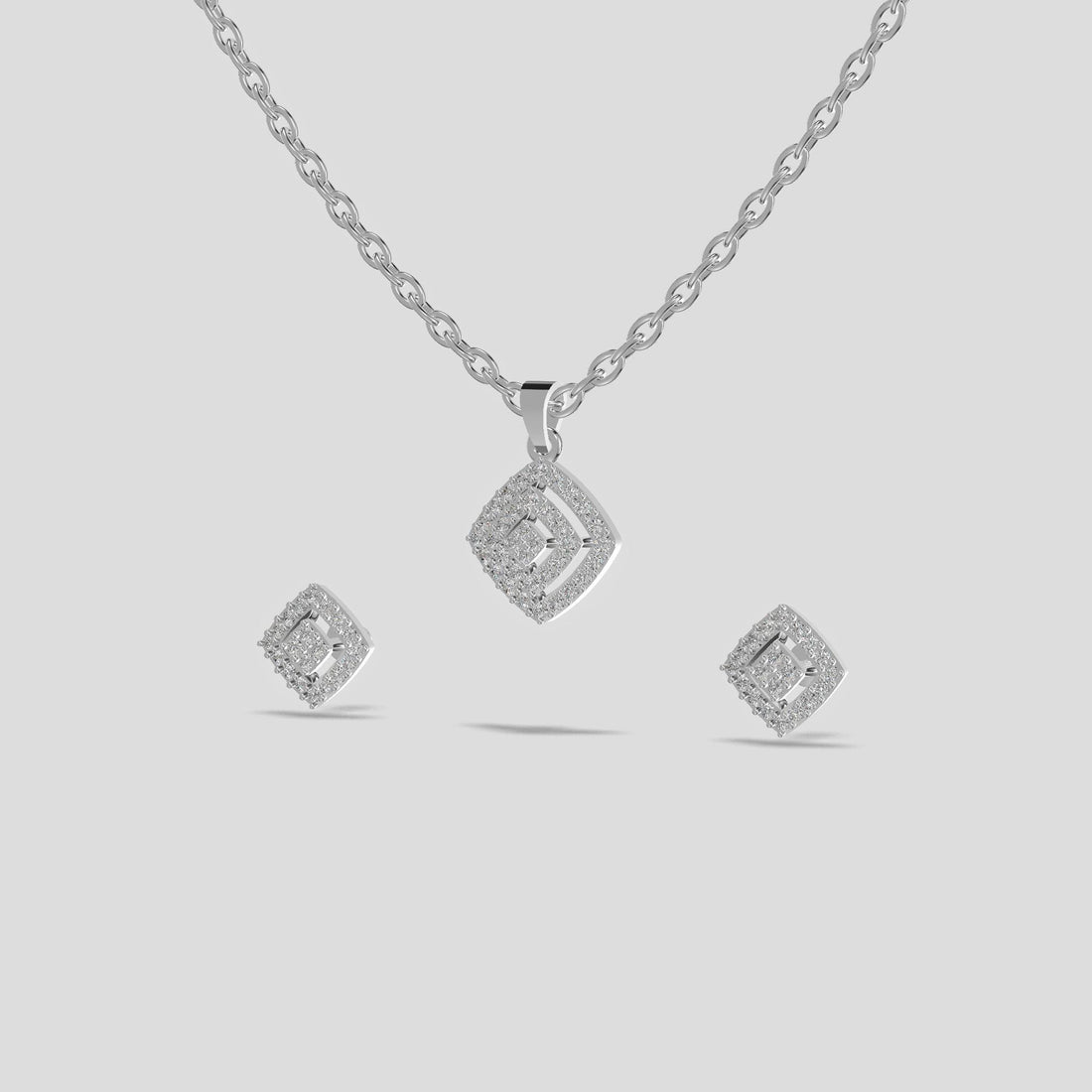 Aurora Sparkle Pendant Set Silver