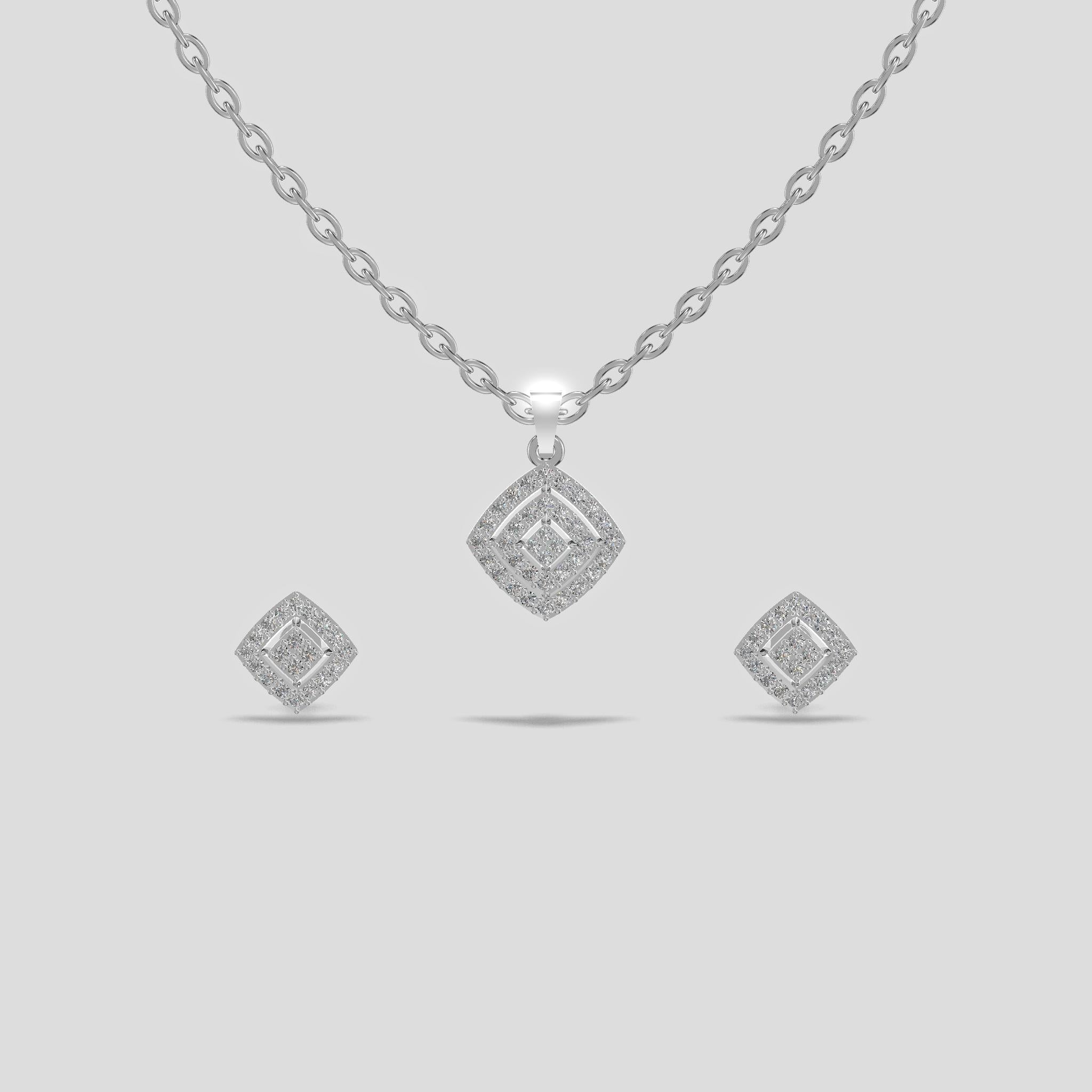 Aurora Sparkle Pendant Set Platinum