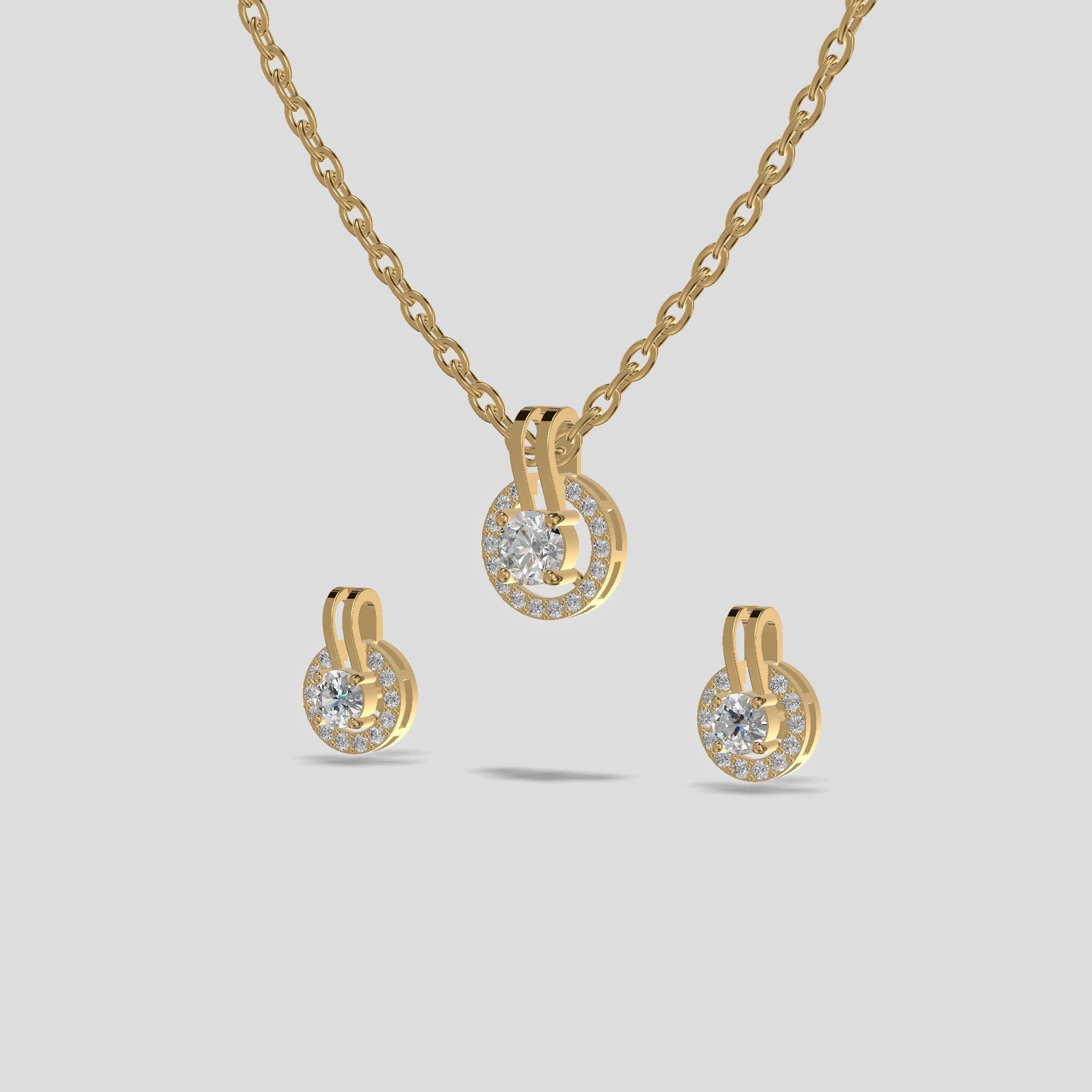 Celestial Halo Chain Set Gold